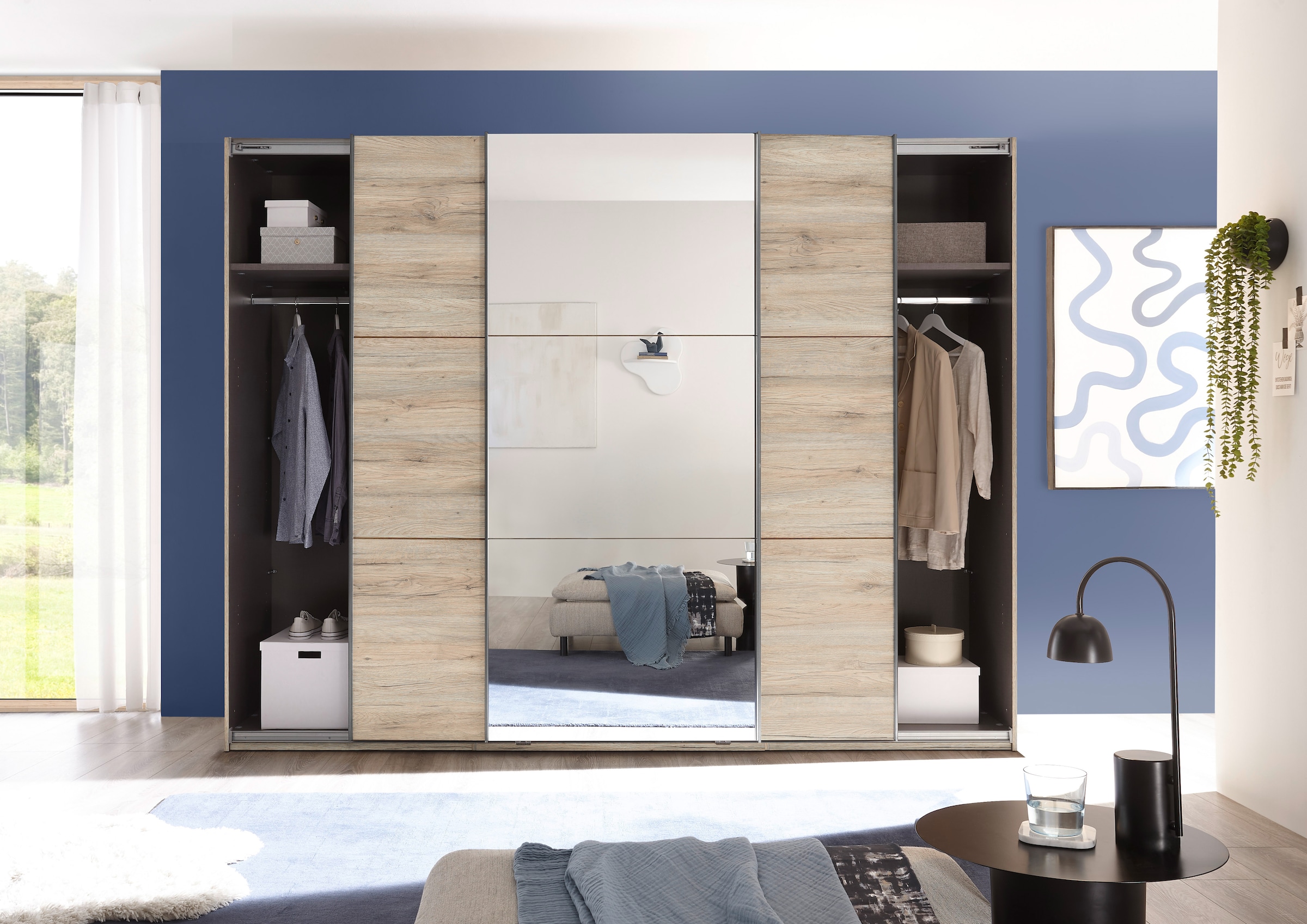 Schlafkontor Armoire à portes coulissantes »Bravo Kleiderschrank, Schiebetürenschrank« mit Spiegeltür, wahlweise mit Zubehör