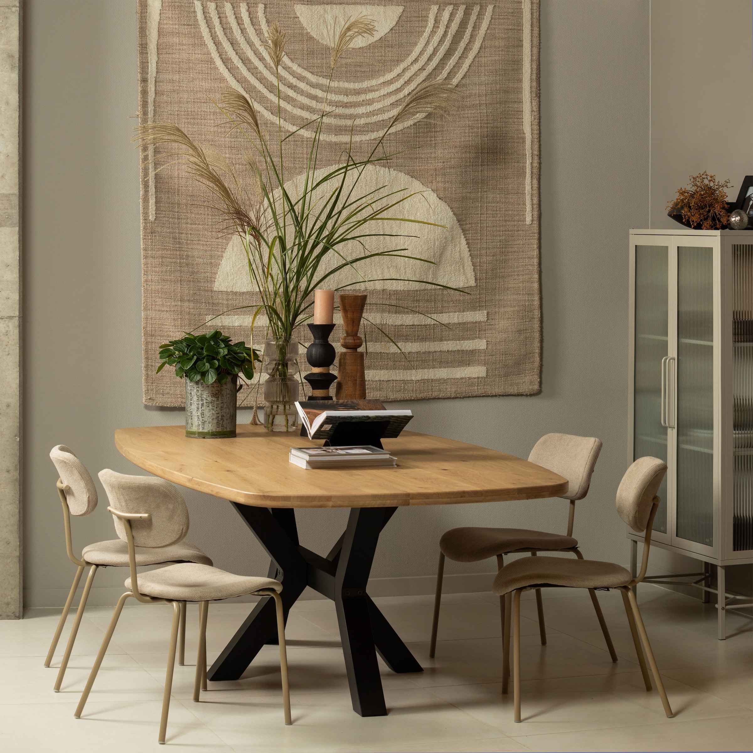WOOOD Esszimmerstuhl »Link mit Ella-Chenillebezug und Metallgestell B 44 x T 52 x H 78 cm« (Set) 2 Stk.(Set, 2 St) Tragkraft 90 kg, stapelbar, Sehr hohe Verschleissfestigkeit