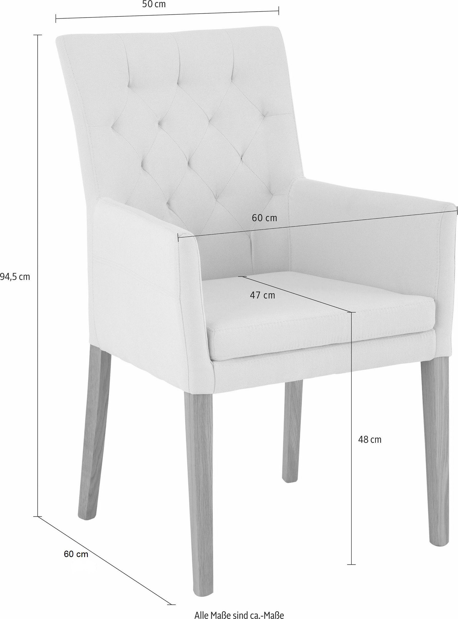 Home affaire Chaise avec accoudoirs »Colorado« () 1 cuisBeine aus massiver Buche, wengefarben lackiert