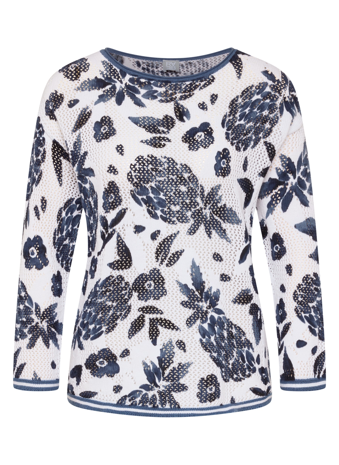 Rabe Pull à manches 3/4 im Häkel-Look