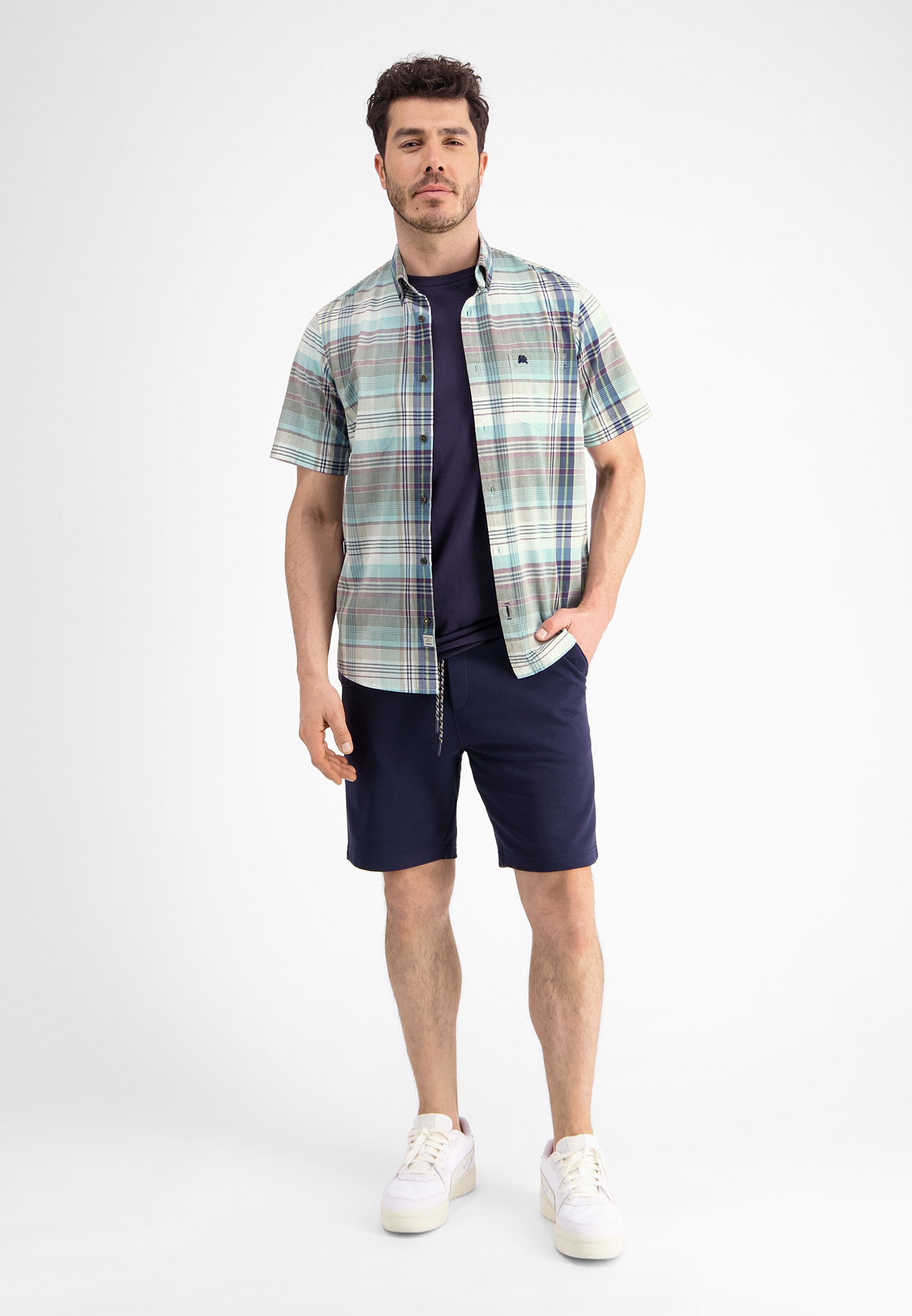 LERROS Chemise à manches courtes »Halbarmhemd, kariert«