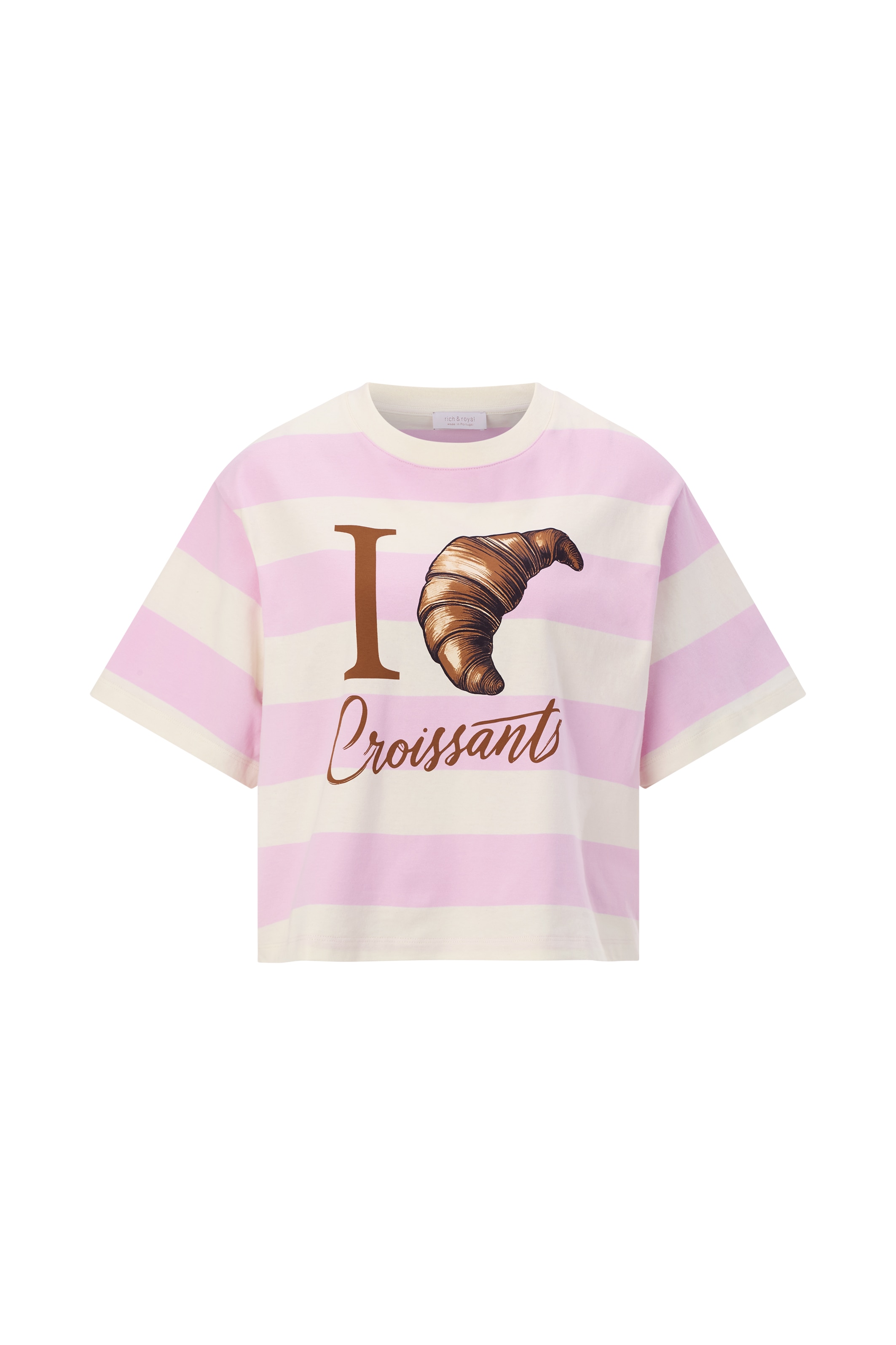 RICHROYAL T-Shirt oversized, croped, grosses Frontmotiv, aus reiner Baumwolle