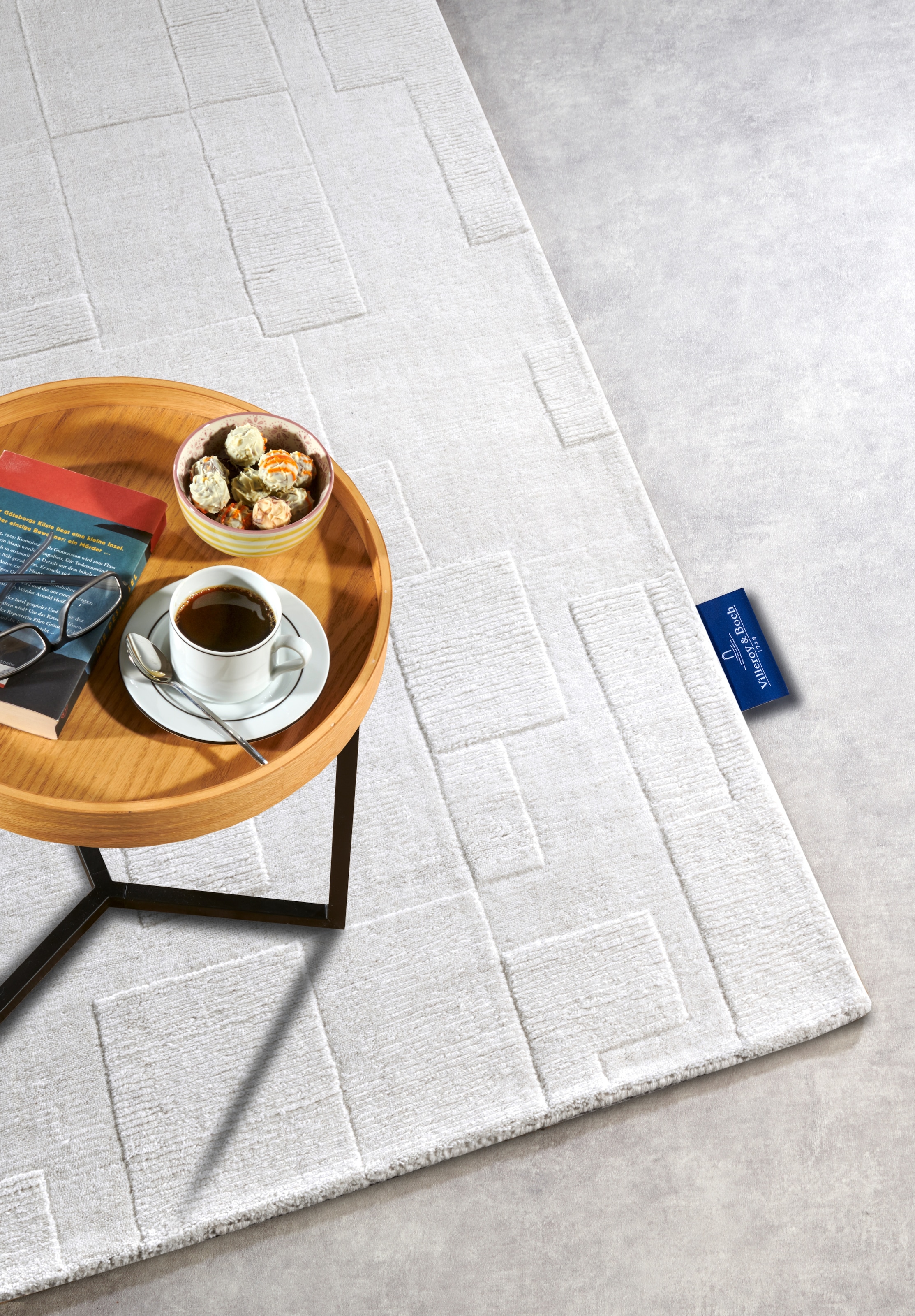 Villeroy & Boch Tapis en laine »Wilhelmine« Rectangulaire 10 mm Höhe Coureur, tissé main, laine, naturel, salon, géométrie, bohème