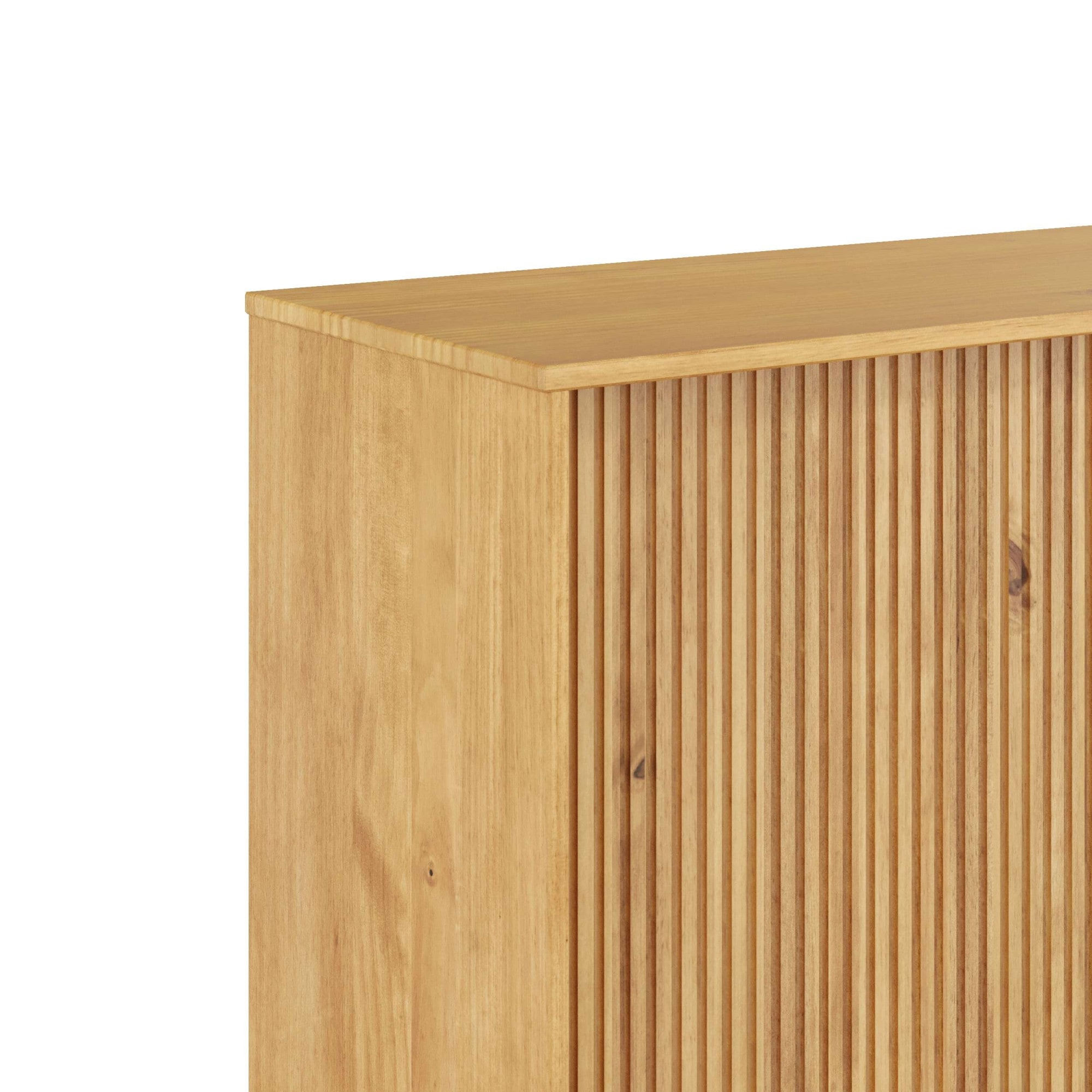 GOODproduct Buffet »Malmedy Front mit gefrästen Rillen« commode en pin massif, ouverture par pression, FSC, largeur 200 cm