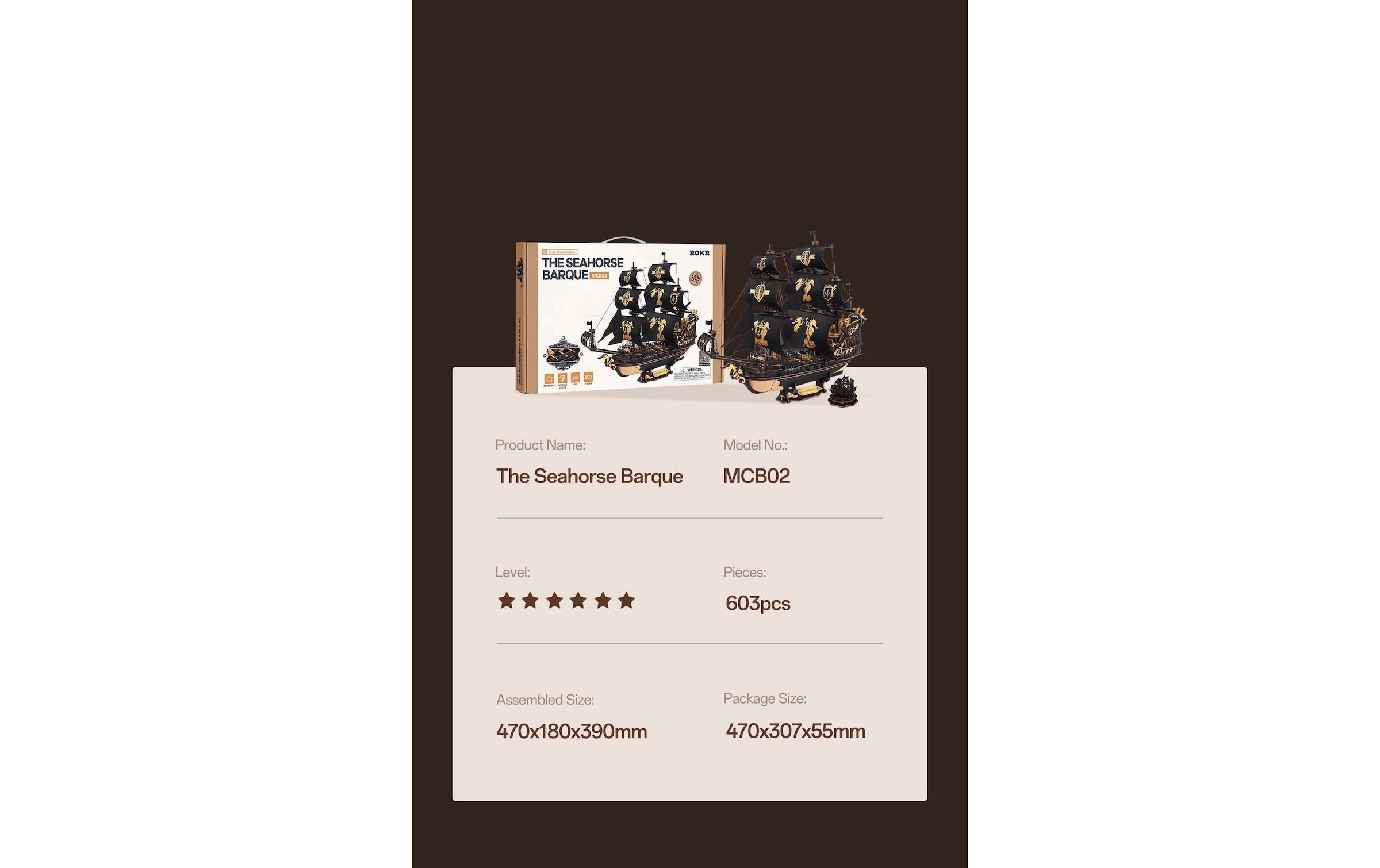   Modellbausatz »RoboTime Seepferd Barke«