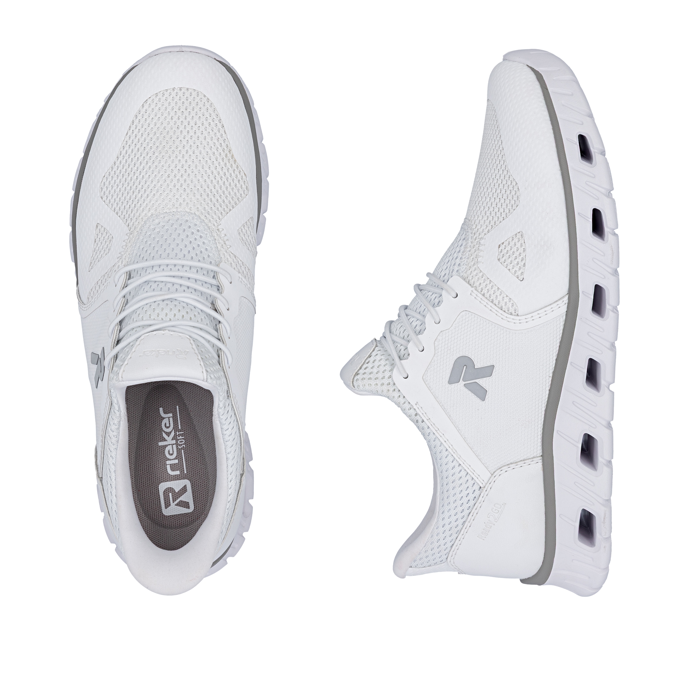 Rieker Baskets slip-on »Ready2GO«  chaussure à enfiler, sneaker décontracté avec élastique et bordure douce en peau d’agneau