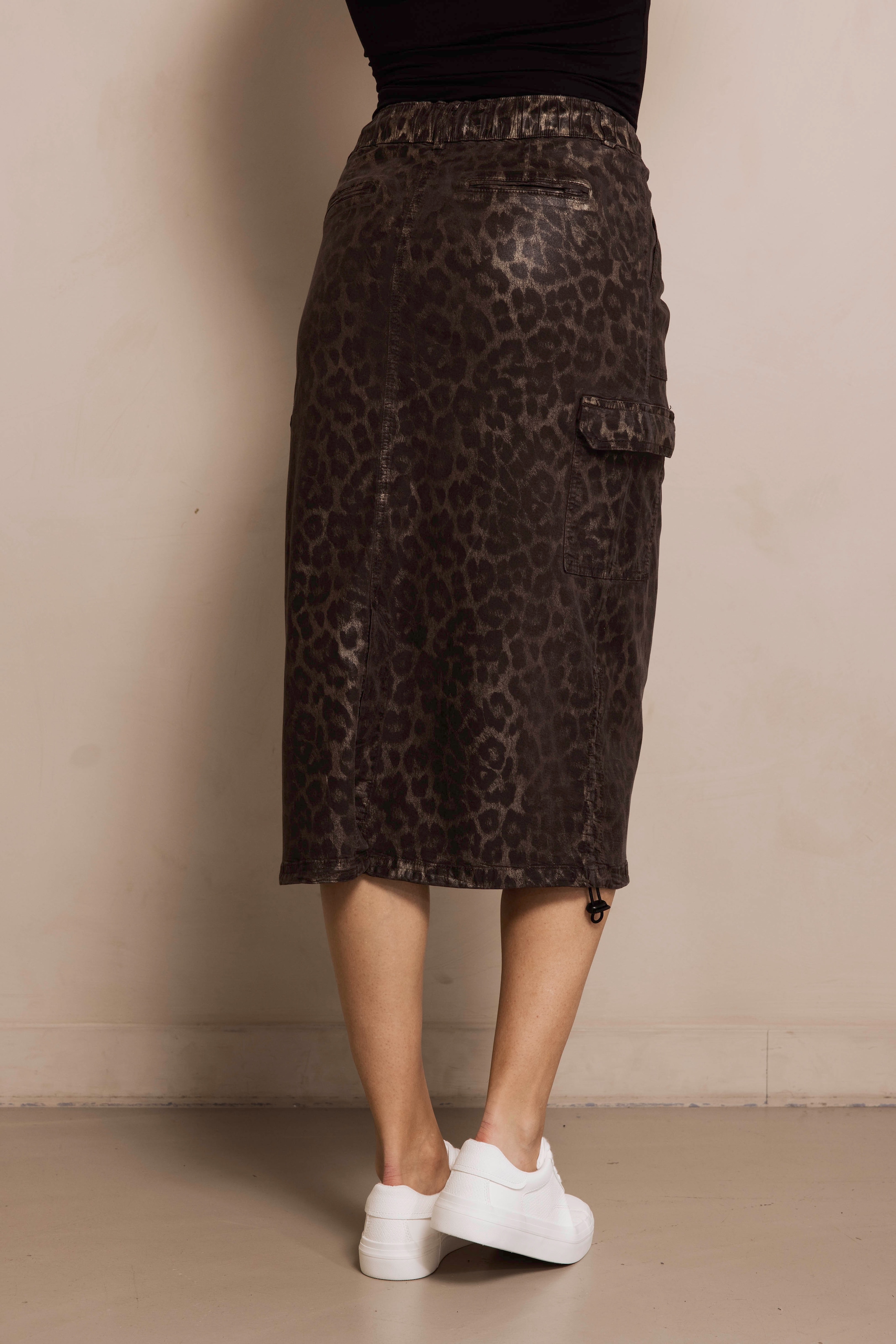 Zhrill Midirock »ZHJIL« im Leo-Look und mit Cargo-Taschen