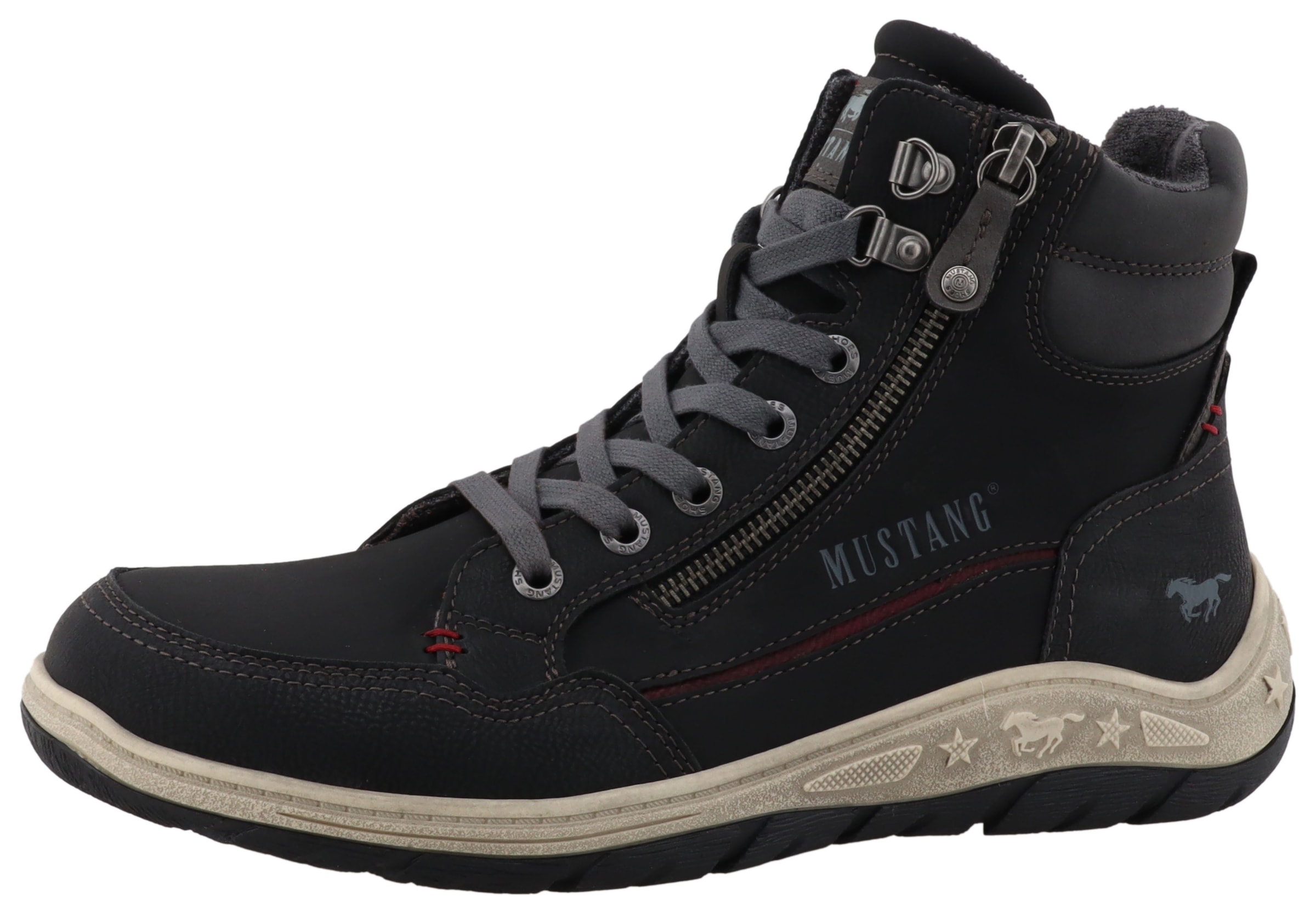 Mustang Shoes Bottines à lacets »Benedetto«  baskets montantes, bottines à lacets avec fermeture éclair