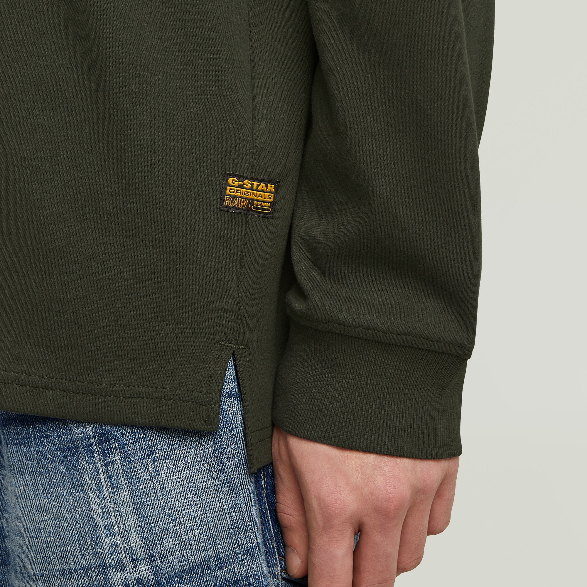 G-STAR T-shirt à manches longues »Nifous R« mit geripptem Einsatz vorne