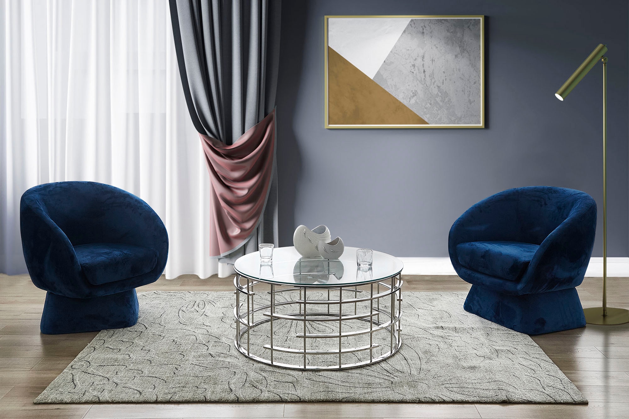 SalesFever Table basse »Glastisch: Stil und Funktionalität Wohnzimmertisch« Gestell gefertigt aus rostfreiem Edelstahl