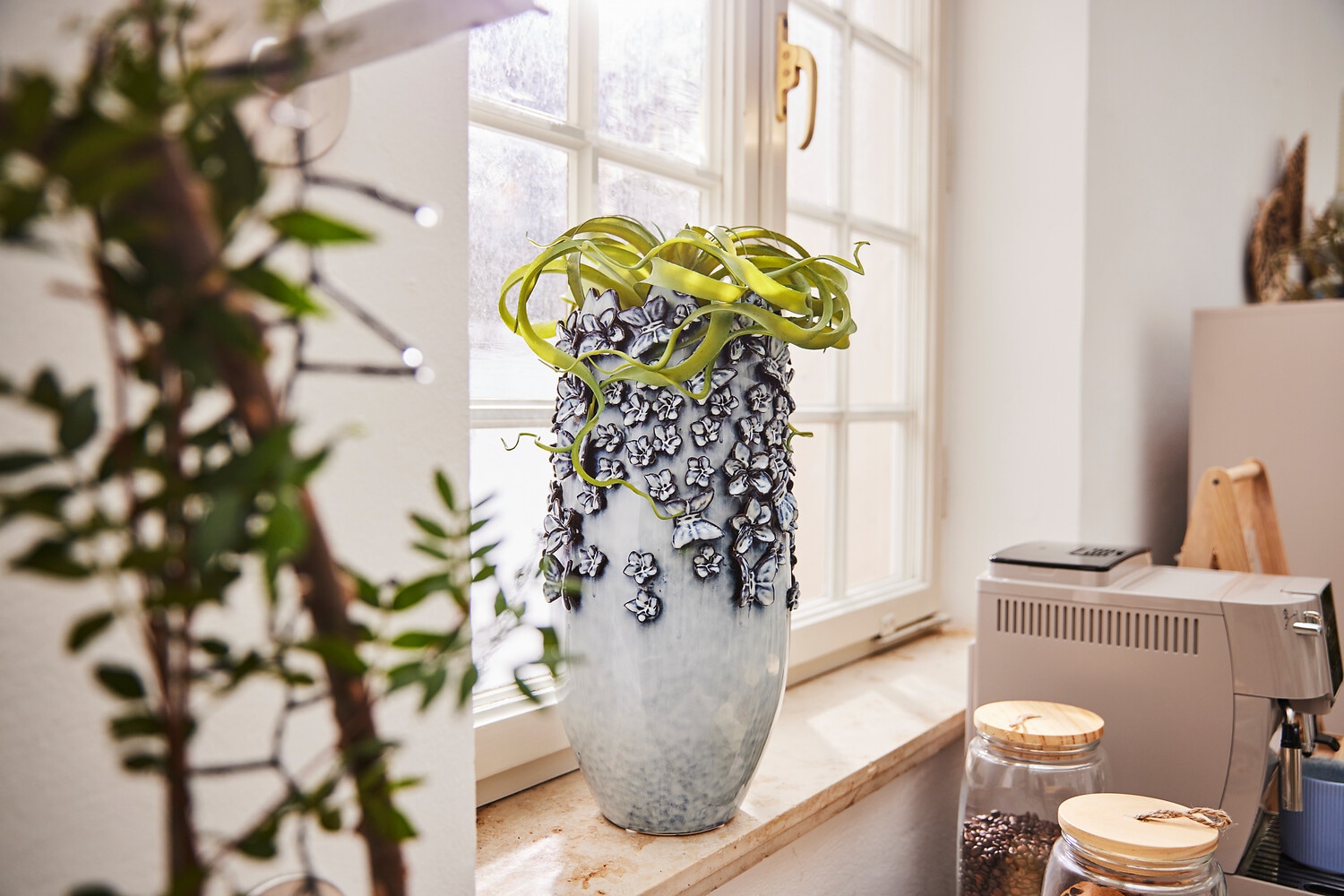 Kare Design Dekovase »Butterflies Lightblue 50cm«