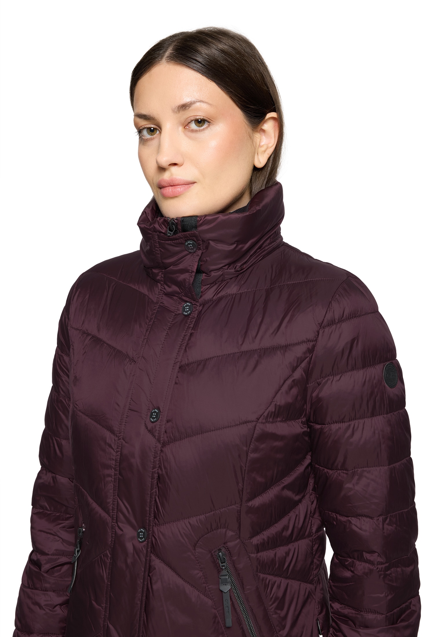 Gil Bret Steppjacke mit Kapuze mit abnehmbarer Kapuze und verdecktem Reissverschluss