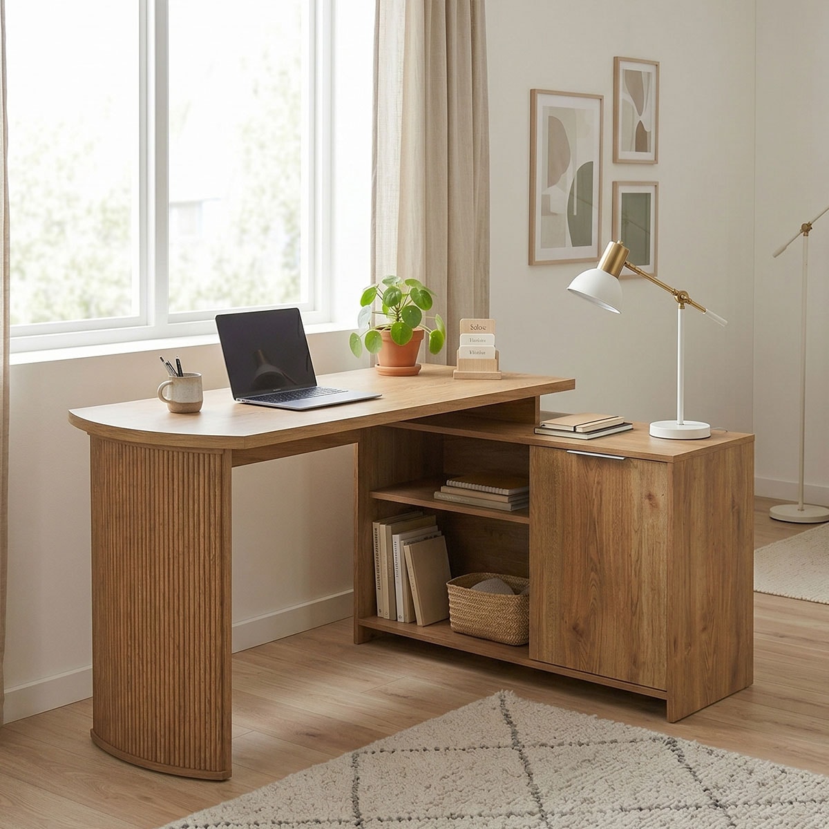 Jahnke Bureau d'angle »MOON C 14 E« Bureau d'angle, montage réversible, 2 compartiments, largeur : 140 cm