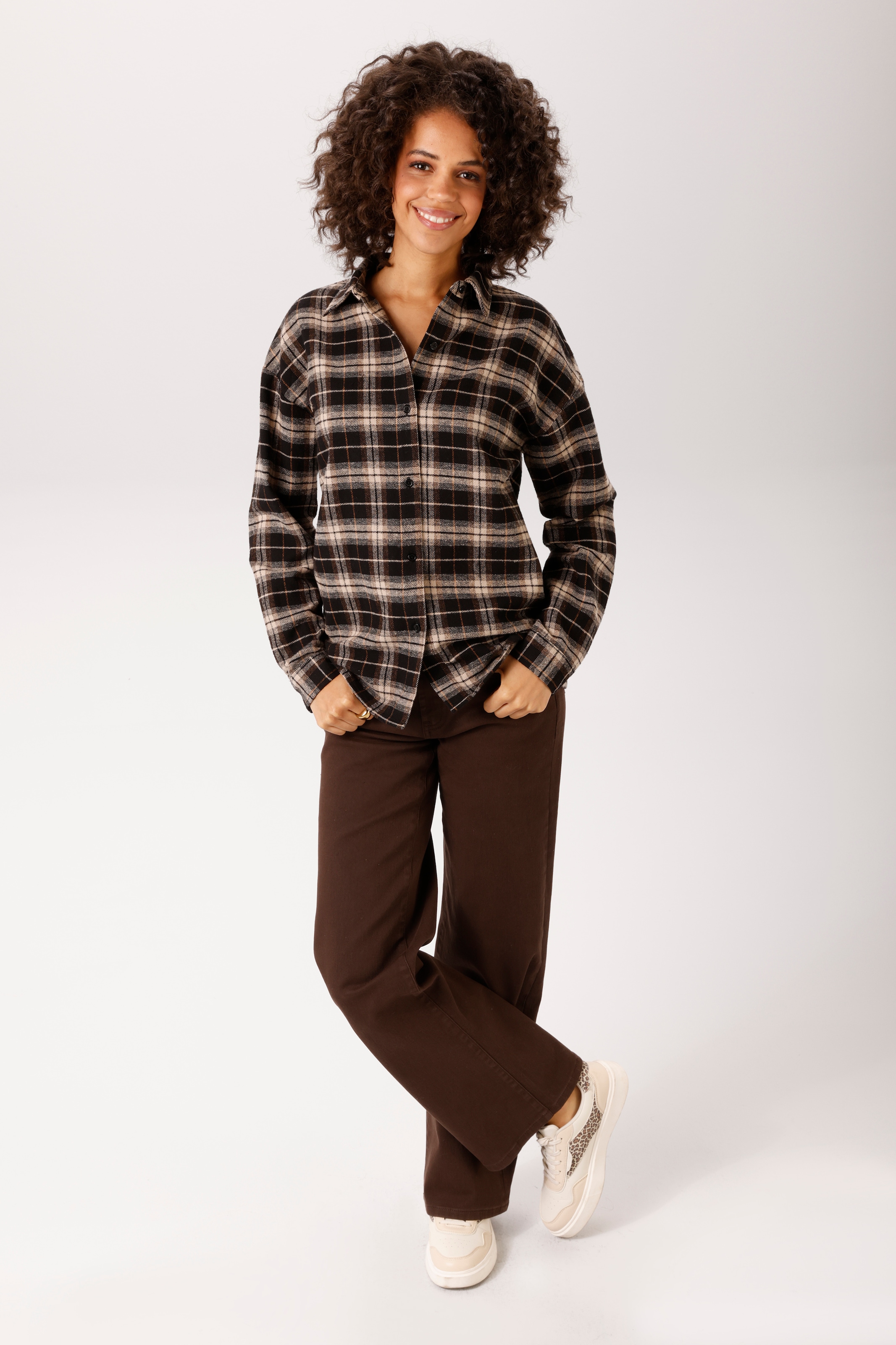 Aniston CASUAL Blouse chemise dans un motif carreaux tendance - NOUVELLE COLLECTION