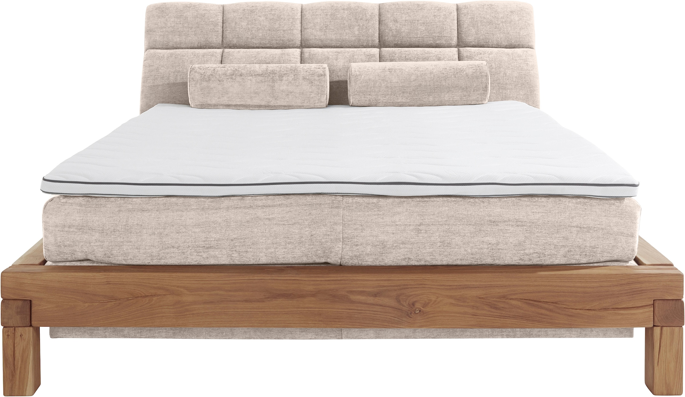 Home affaire »VILLADS inkl. Taschenfederkernmatratze H2-H4 und Topper« surface de couchage : 180/200 cm, base boxspring intérieure, tissus recyclés