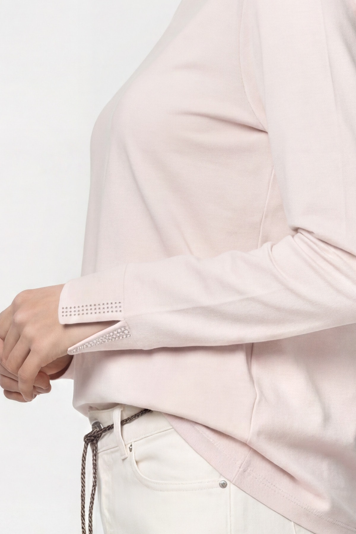 Monari Langarmshirt »Shirt Basic Schmuck« Regular fit mit Rundhalsausschnitt