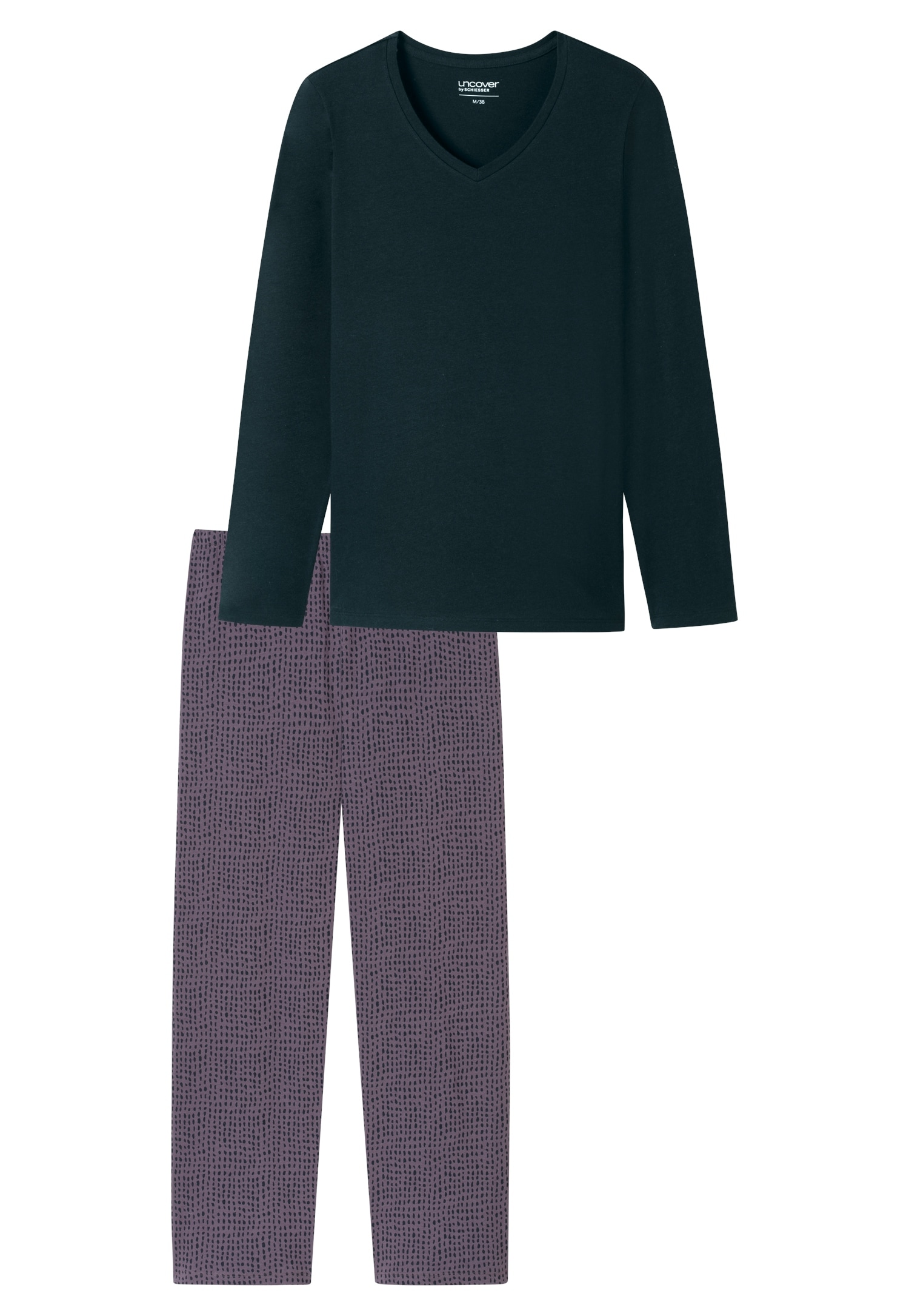 uncover by SCHIESSER Schlafanzug »Uncover Nightwear« 2 tlg. Baumwolle, Singel Jersey-Qualität, langärmelig, atmungsaktiv, bequem