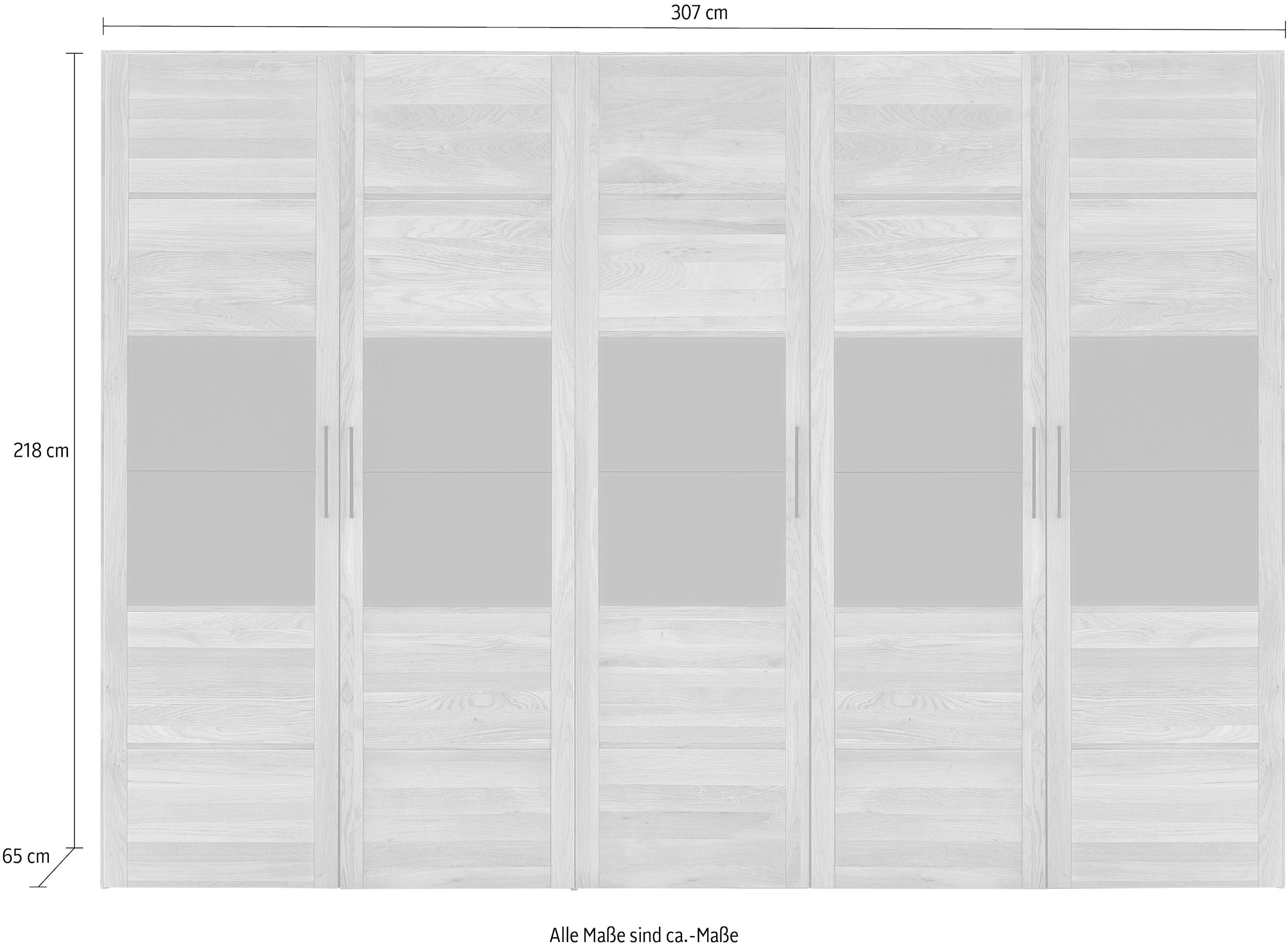 Home affaire Kleiderschrank »Chamara« aus massivem Eichenholz, in unterschiedlichen Breiten, Höhe 218 cm