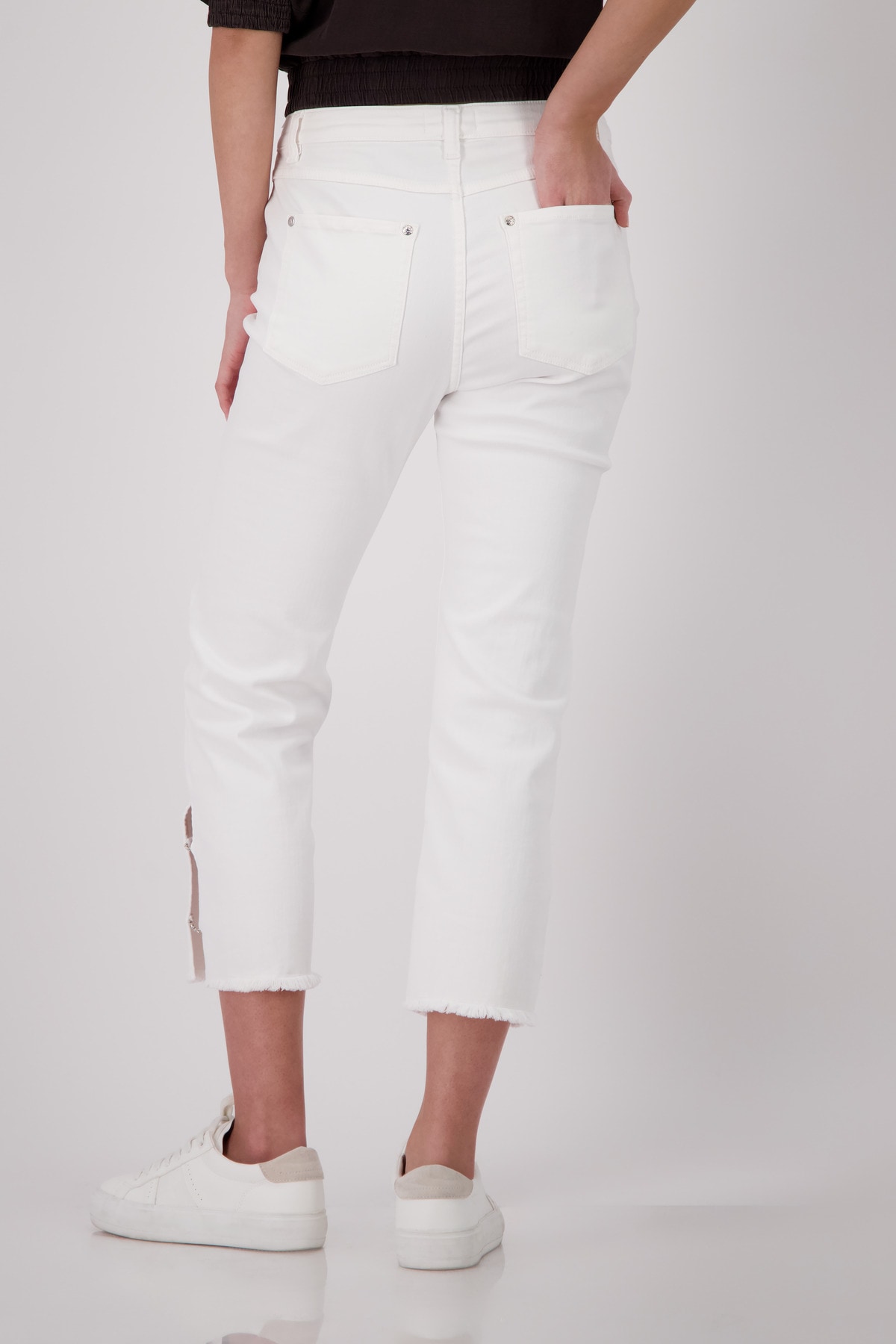 Monari Pantalon 7/8 »Hose Greta Short«  Regular fit mit Strasskette