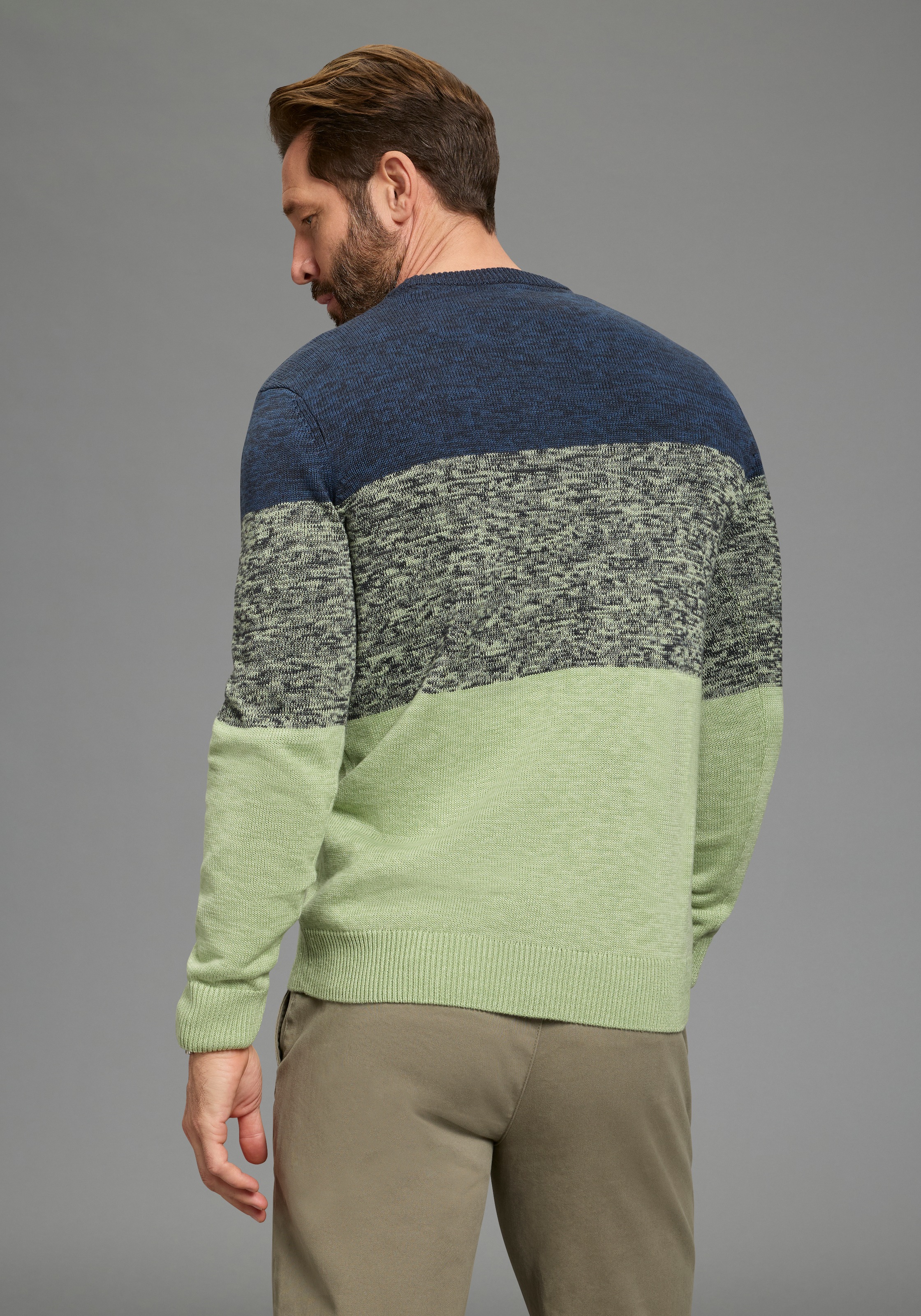 Man's World Rundhalspullover »Bis Grösse 5 XL« mehrfarbig