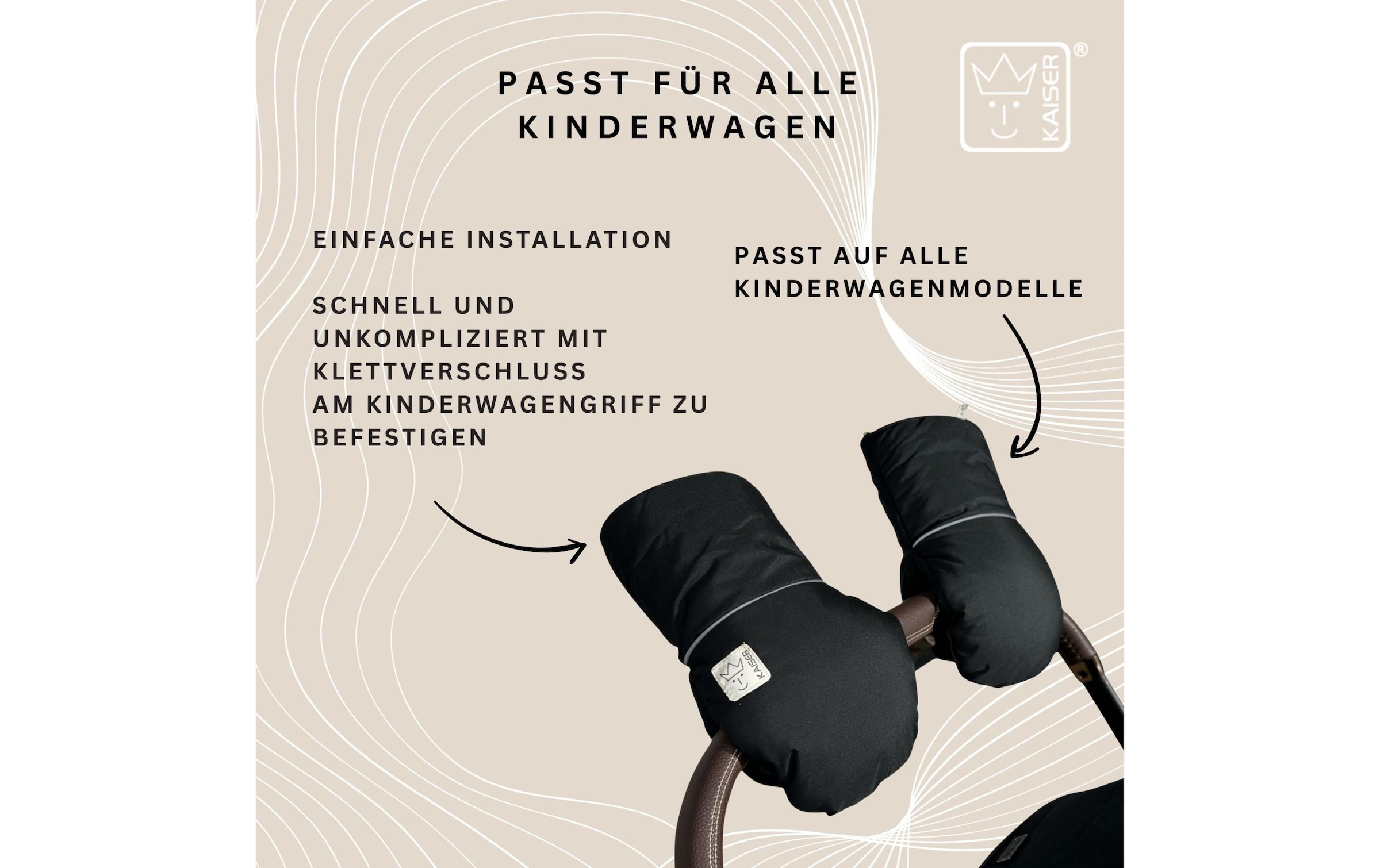 Kaiser Kinderwagen-Handwärmer »Handschuh Reflect Kiwa«