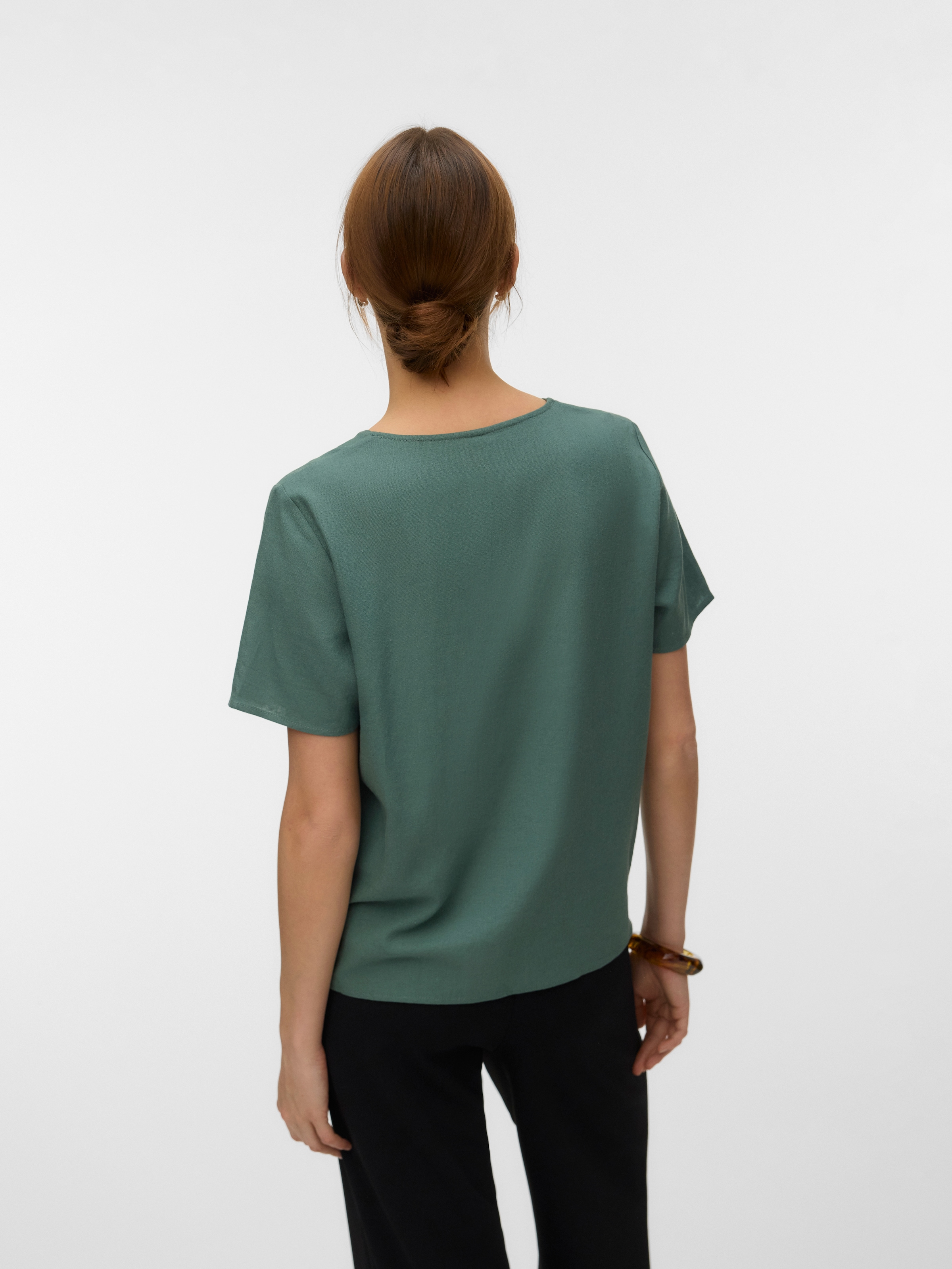 Vero Moda Chemisier »VMMYMILO S/S V-NECK TOP WVN GA« mit klassischem Schnitt