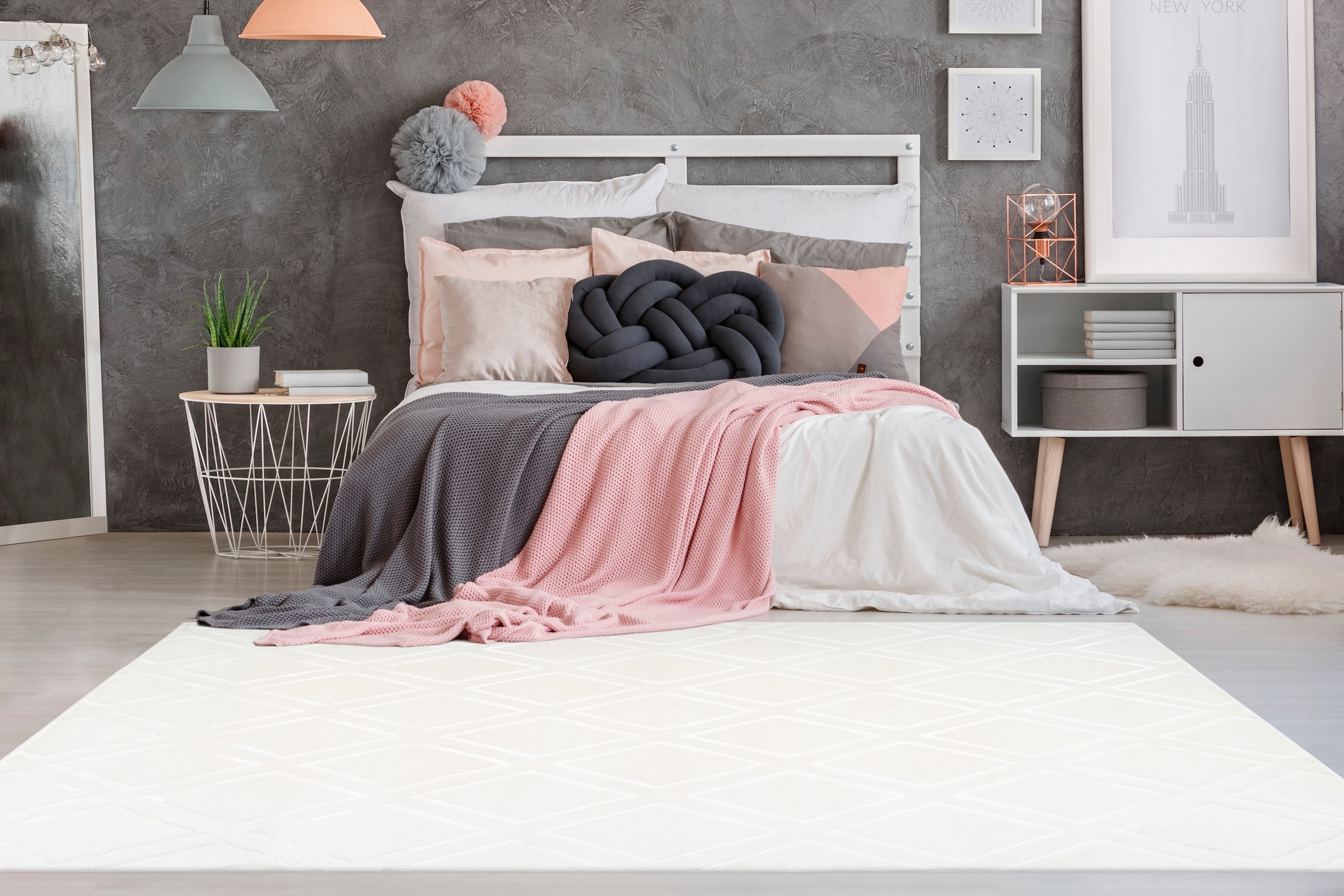 Arte Espina Teppich »Monroe 300« rechteckig 7 mm Höhe besonders weich durch Microfaser, Wohnzimmer