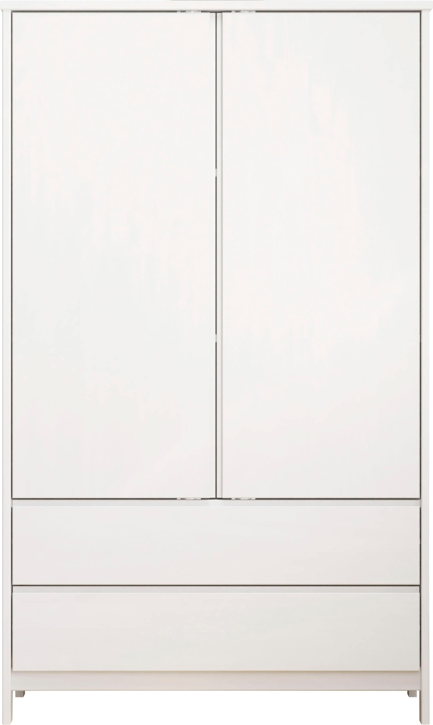 Home affaire Kleiderschrank »Aarhus« 1 Stk. tlg. Weisser, griffloser Massivholz Schrank - Mit 2 praktischen Schubladen