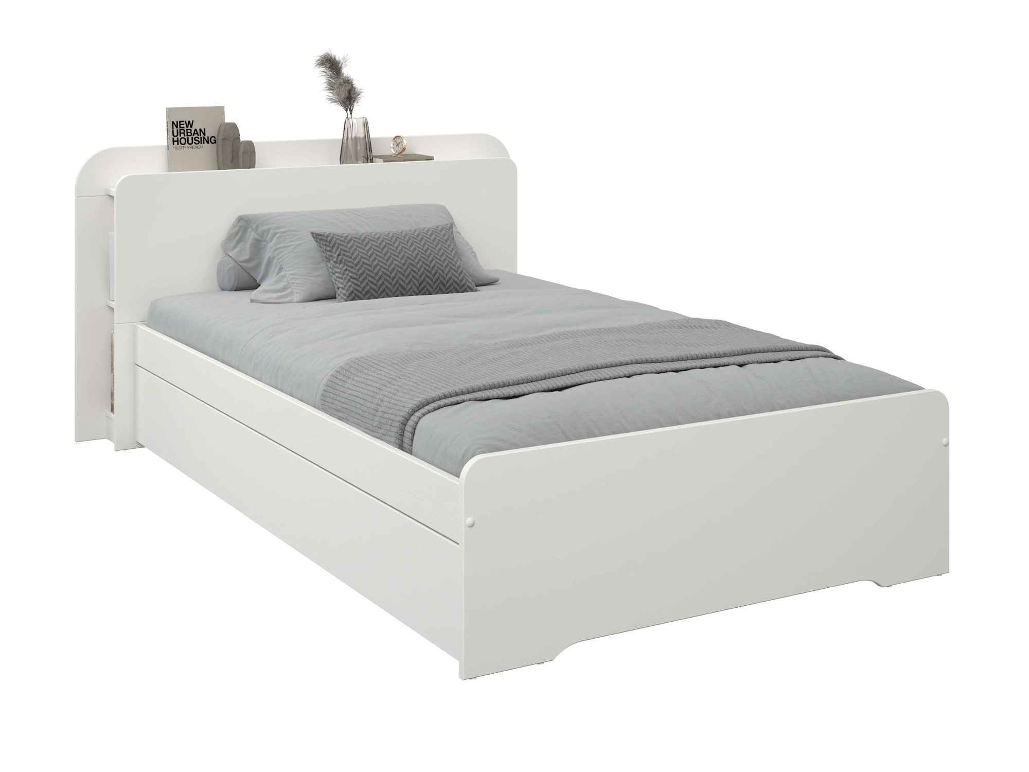 GOODproduct Lit »Ismund, Stauraum im Kofteil, Stauraumbett« inklusive Lattenrost, teilmassiv, Bettkasten optional