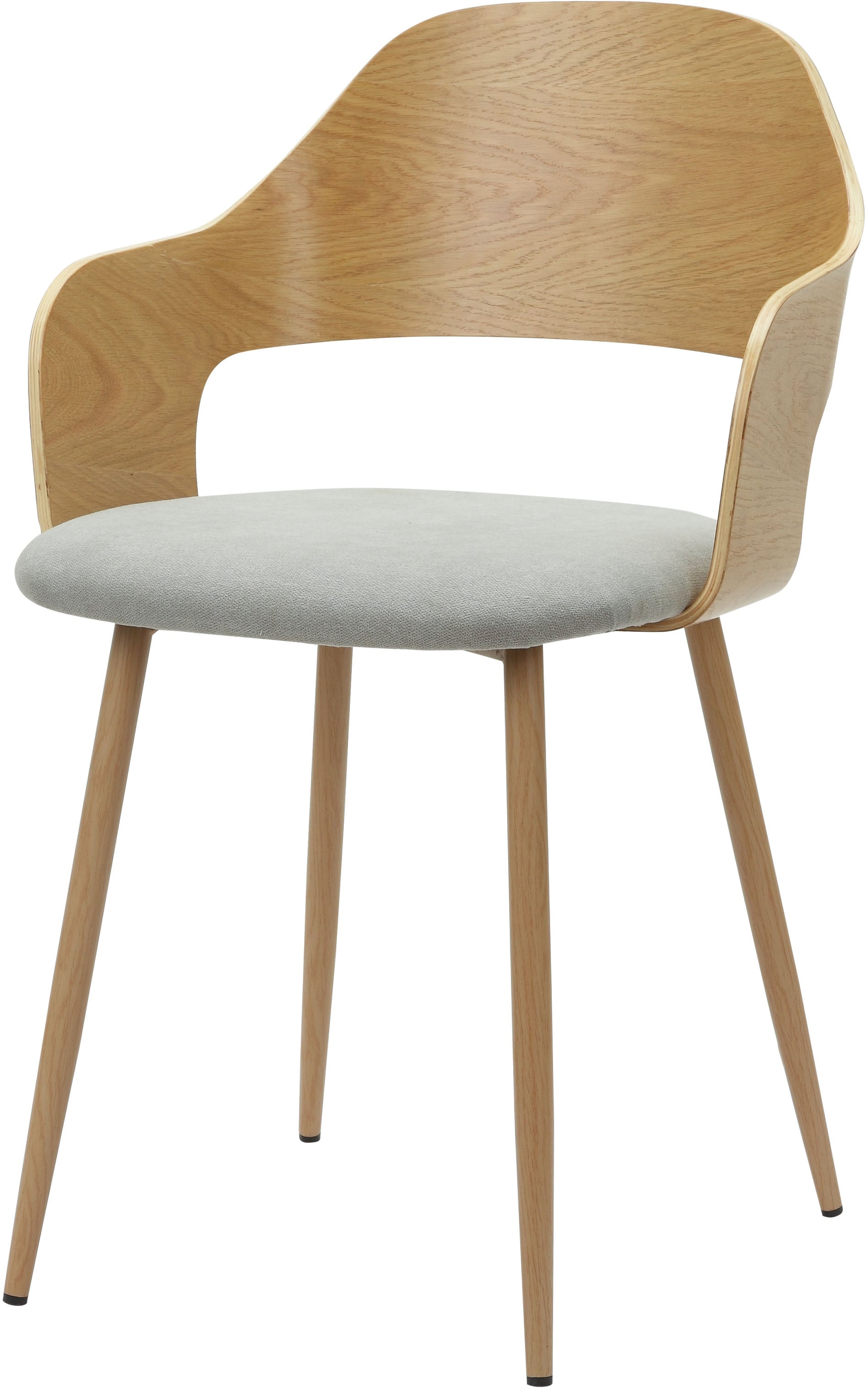 Home affaire Chaise de salle à manger »Belleville« (Set) 2 cuisRückenlehne in Eichenfurnier, Beine aus Metall