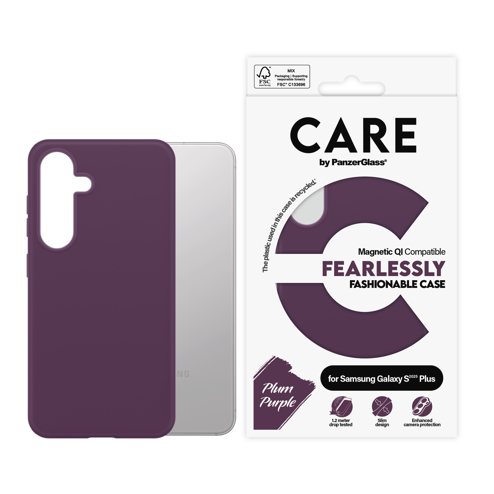 CARE by PanzerGlass Housse pour téléphone portable »Magnetic QI Fearlessly Fashionable Case für Samsung Galaxy S25 Plus« Backcover, Schutzhülle, Handyschutzhülle, Case, Schutzcase, stossfest
