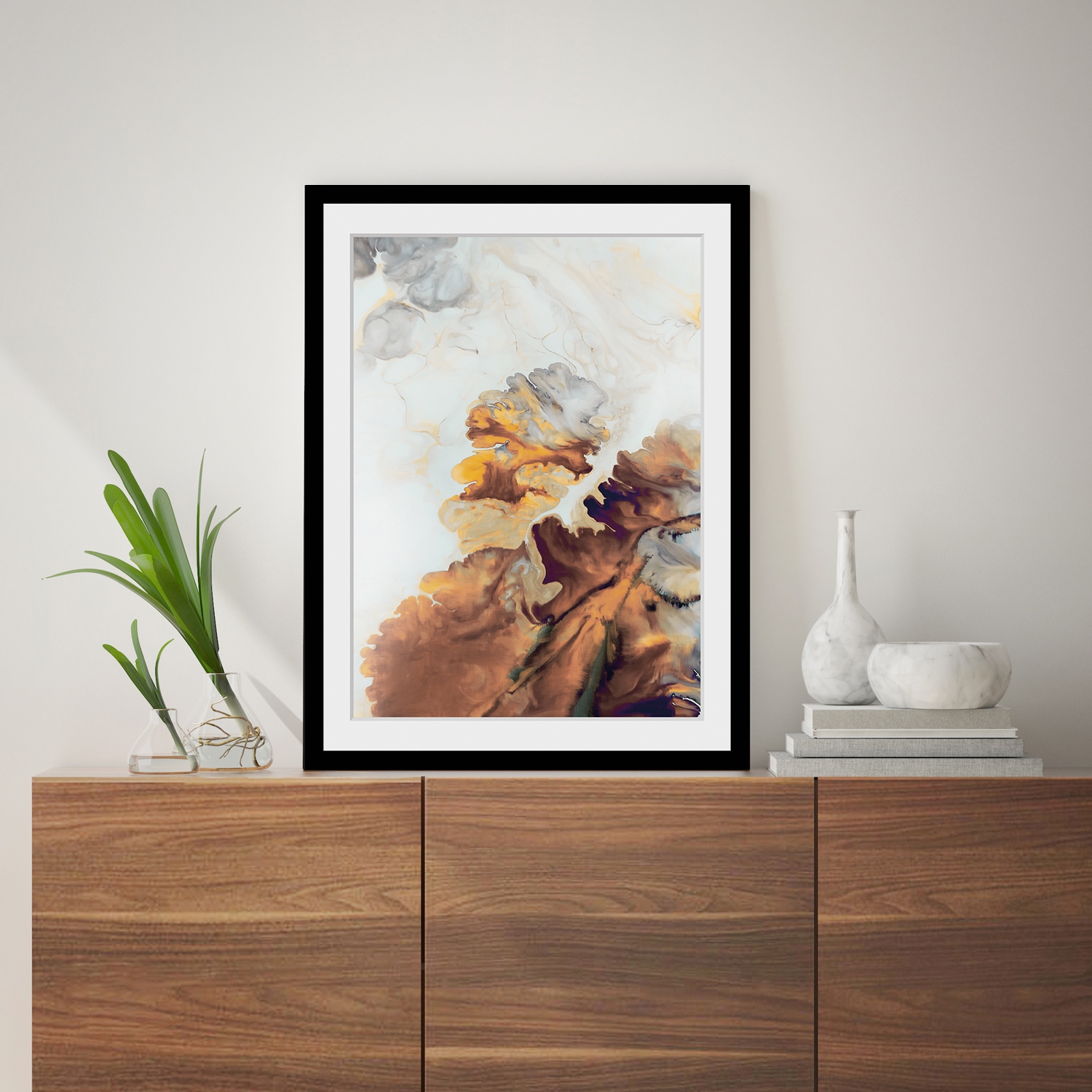 queence Bild »Benny« Abstrakt | Spa | Spirituelle Bilder | Stein HD Premium Poster-Druck inkl. Holzrahmen