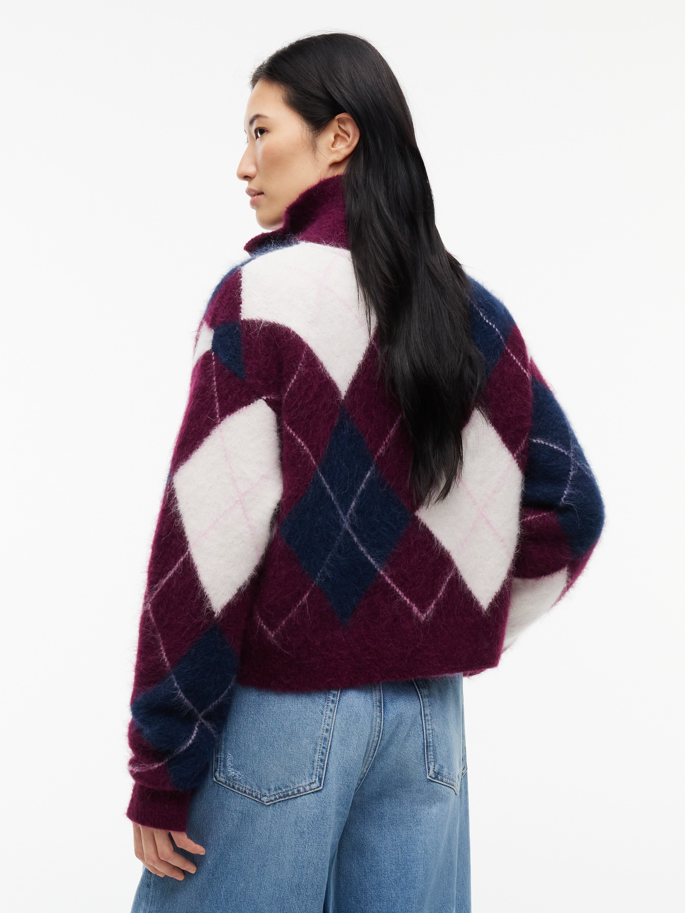 Tommy Jeans Troyer »TJW FLUFFY QUARTER ZIP SWEATER« aus einem Alpaka-Mix