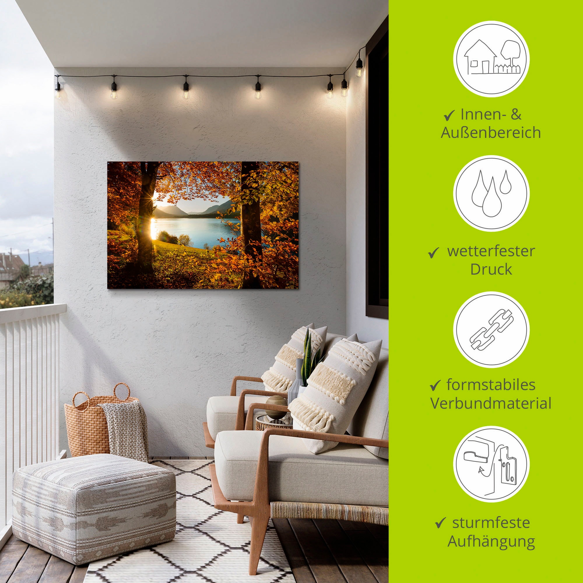 Artland »Herbst am Sylvensteinsee« Gewässer 1 Stk. tlg. als Alubild, Leinwandbild in verschied. Grössen