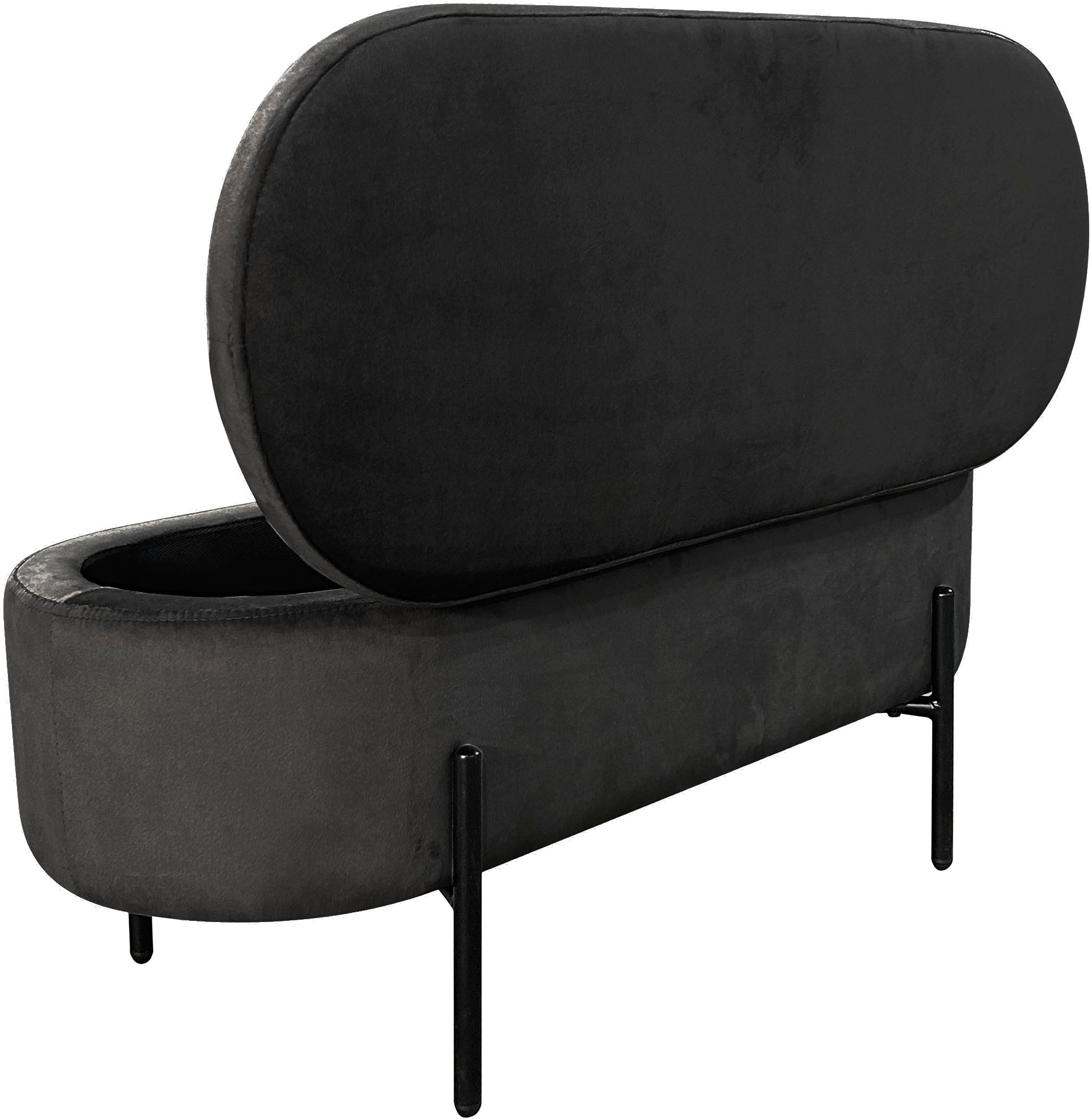byLIVING Banc »NOVA« velours, avec espace de rangement/coffre, dimensions intérieures du coffre 26,5 x 83 cm, hauteur : 19 cm