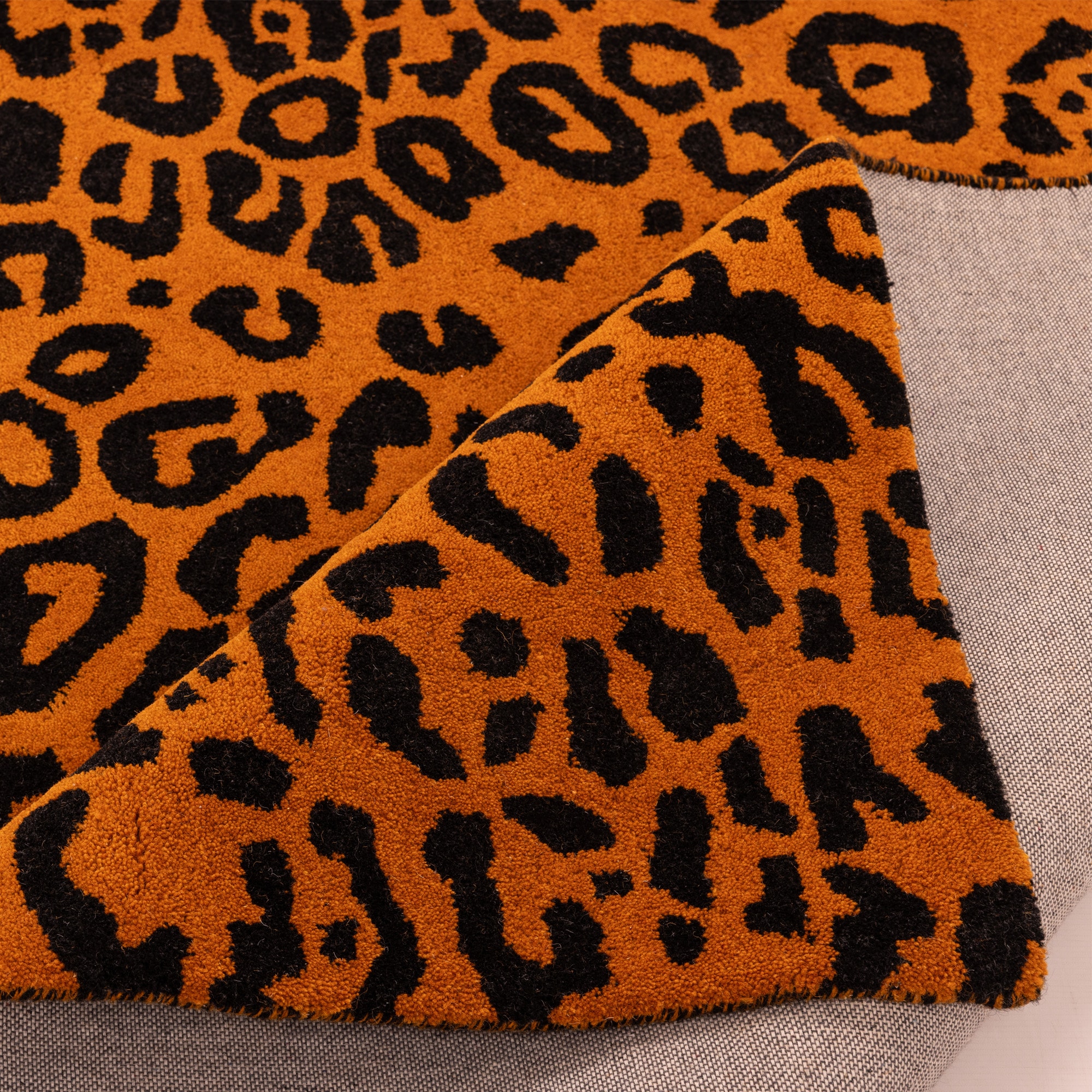 GOODproduct Tapis en laine »Gabbo Leo, Leopardenmuster, handgearbeitet« Rectangulaire 14 mm Höhe reine Wolle, Uni, Wohnzimmer, Schlafzimmer, Esszimmer