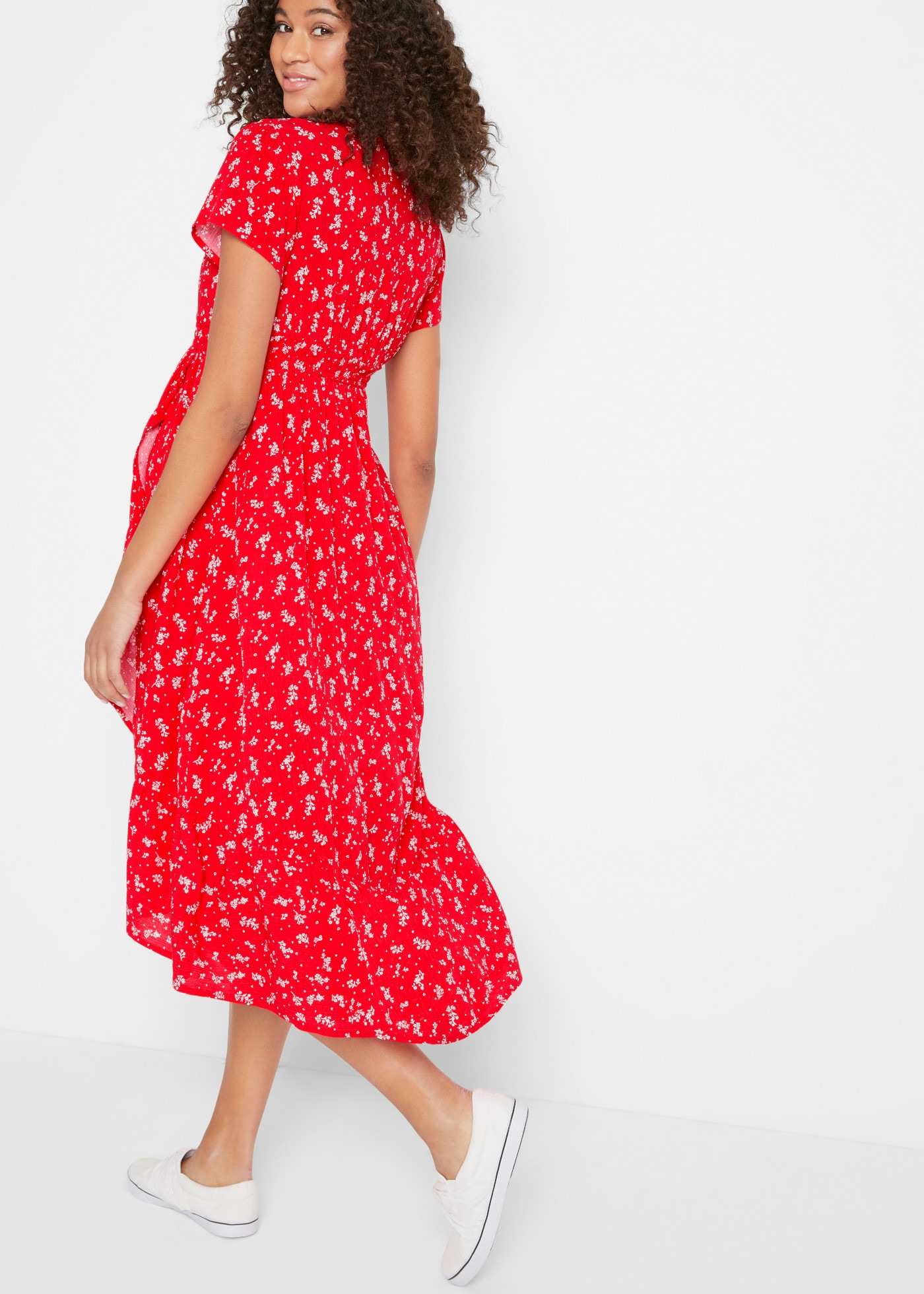 bonprix Robe de maternité longueur couvrant le mollet, décolleté en V profond avec effet cache-cœur