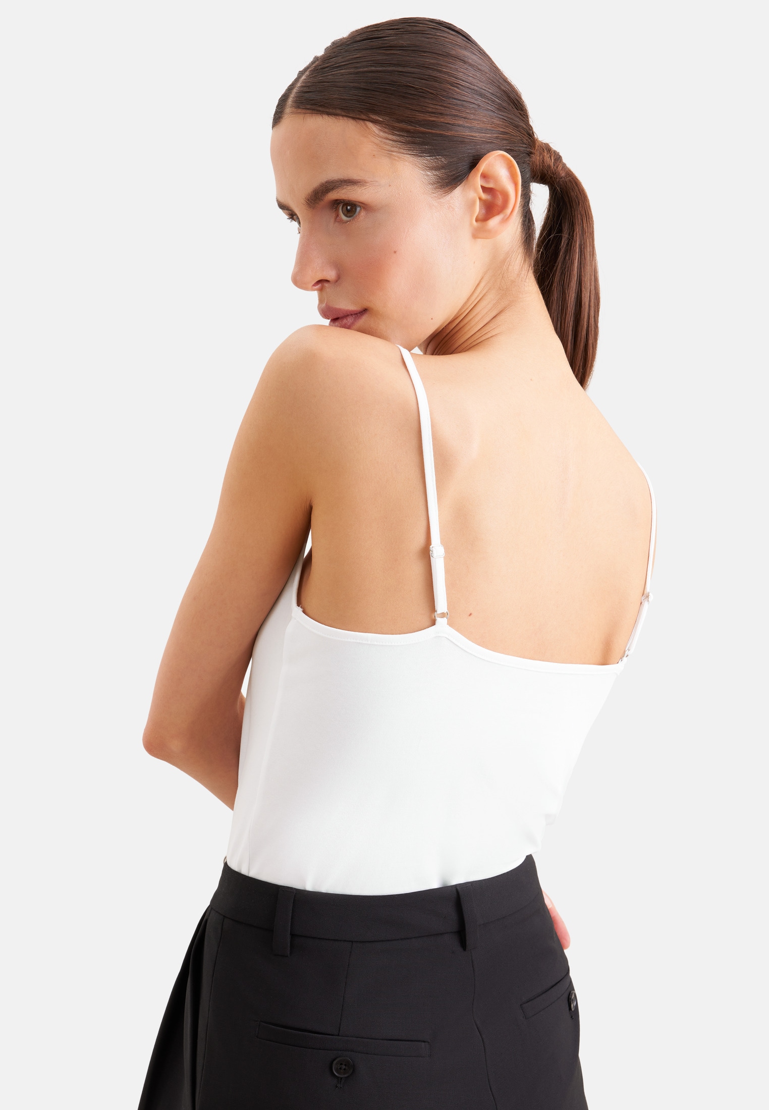 seidensticker Top à bretelles »Schwarze Rose« Sans manches, col en V uni