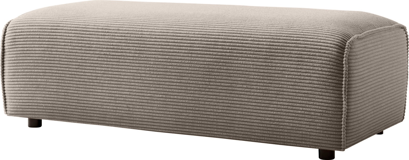 LeGer Home by Lena Gercke Tabouret »PIARA, Cord, Polsterhocker mit Kedernaht« de la série PIARA, rectangulaire, pieds noirs, confort d'assise agréable