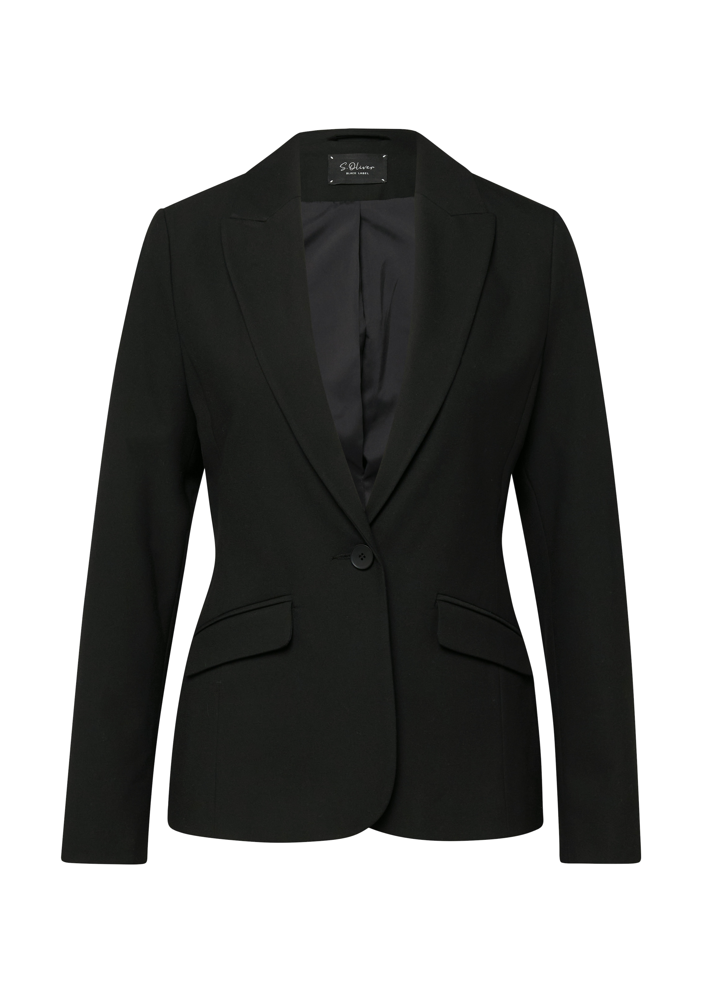 s.Oliver BLACK LABEL Veste blazer mit 1-Knopf-Verschluss und Viskose-Stretch