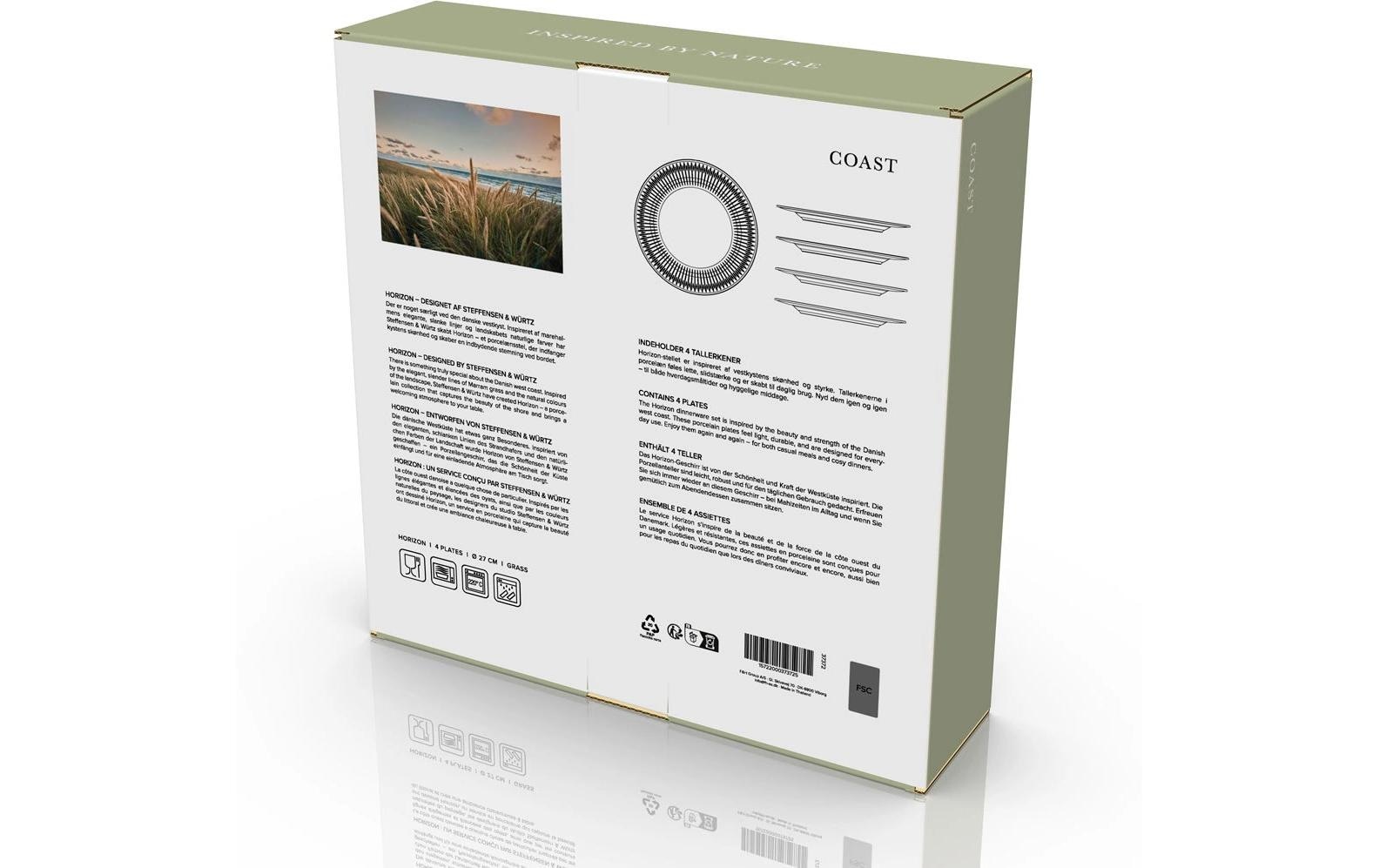 coast Assiette plate »Horizon, 27 cm, Grass, 4 Stück«