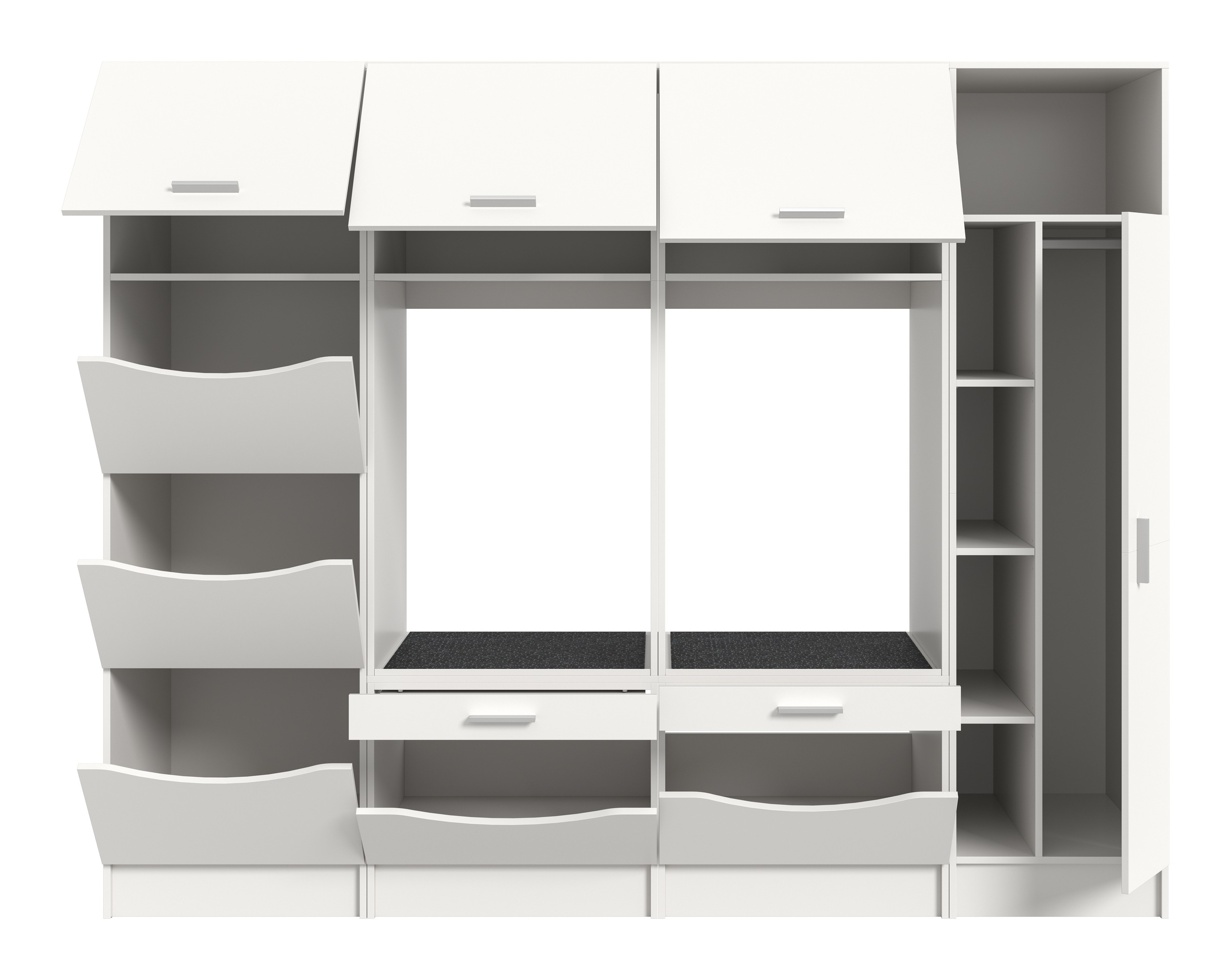 welltime Set d'armoires multi-usages »FALAS, TOPSELLER!, 4-teilig, Hauswirtschaftsraum Set, Breite 292 cm« 2x Waschmaschinenumbau-, 1x Wäsche- & 1x Mehrzweckschrank, 
