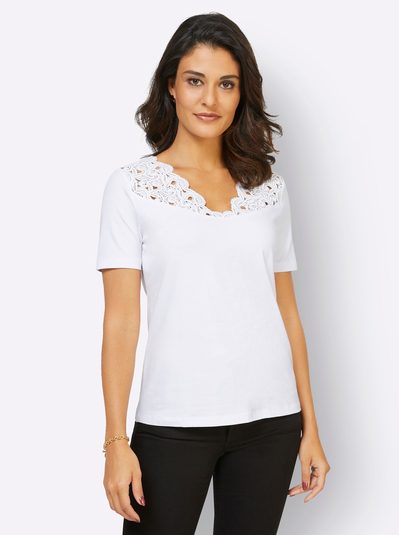 creation L Spitzenshirt »Modal-Baumwoll-Shirt« 1 Stk. tlg.