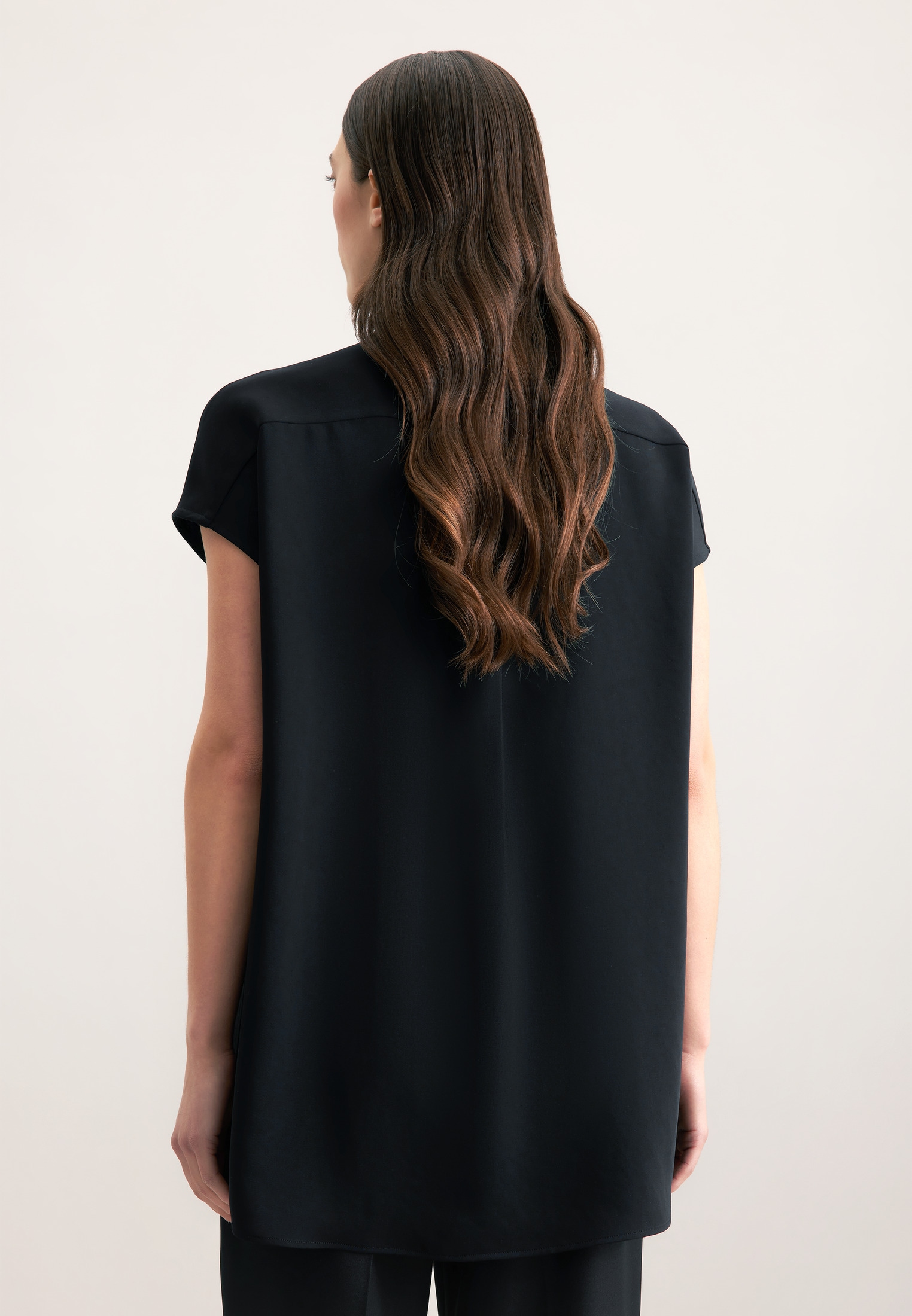 seidensticker Blouse classique »Schwarze Rose« Kurzarm Kragen Uni