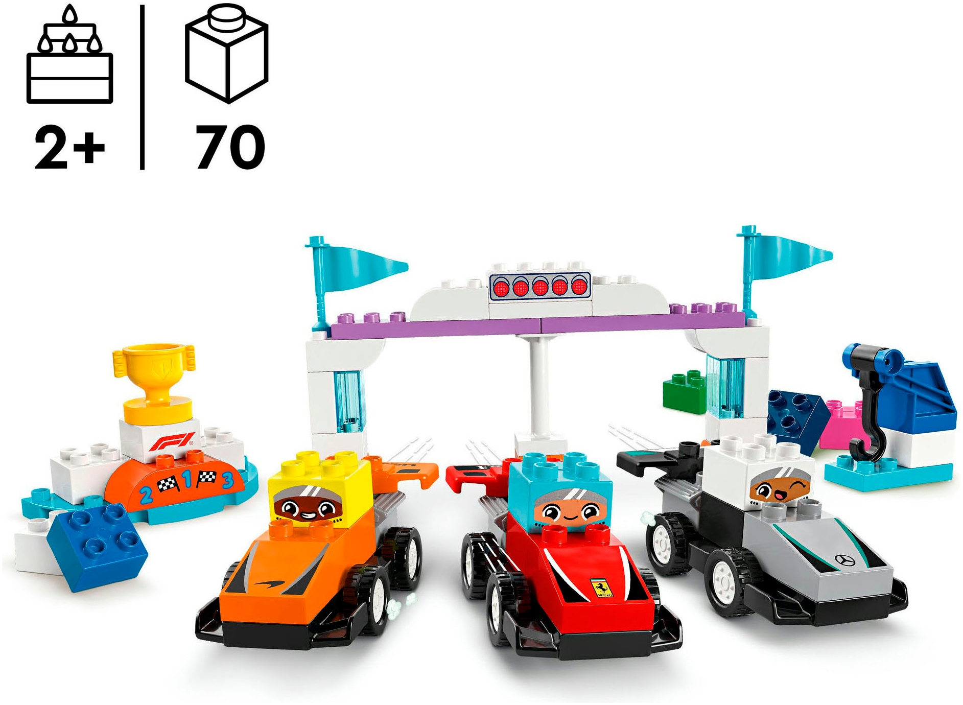 LEGO® Pions de construction »F1® Team Rennautos mit Rennfahrern (10445), LEGO DUPLO Town« Made in Europe