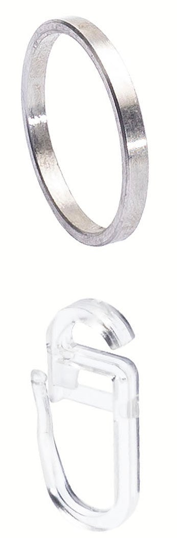 Liedeco Flachring »Gardinenring, Stilring mit Faltenlegehaken "Skandinavia"« Flachring mit Faltenlegehaken, 8 Stück