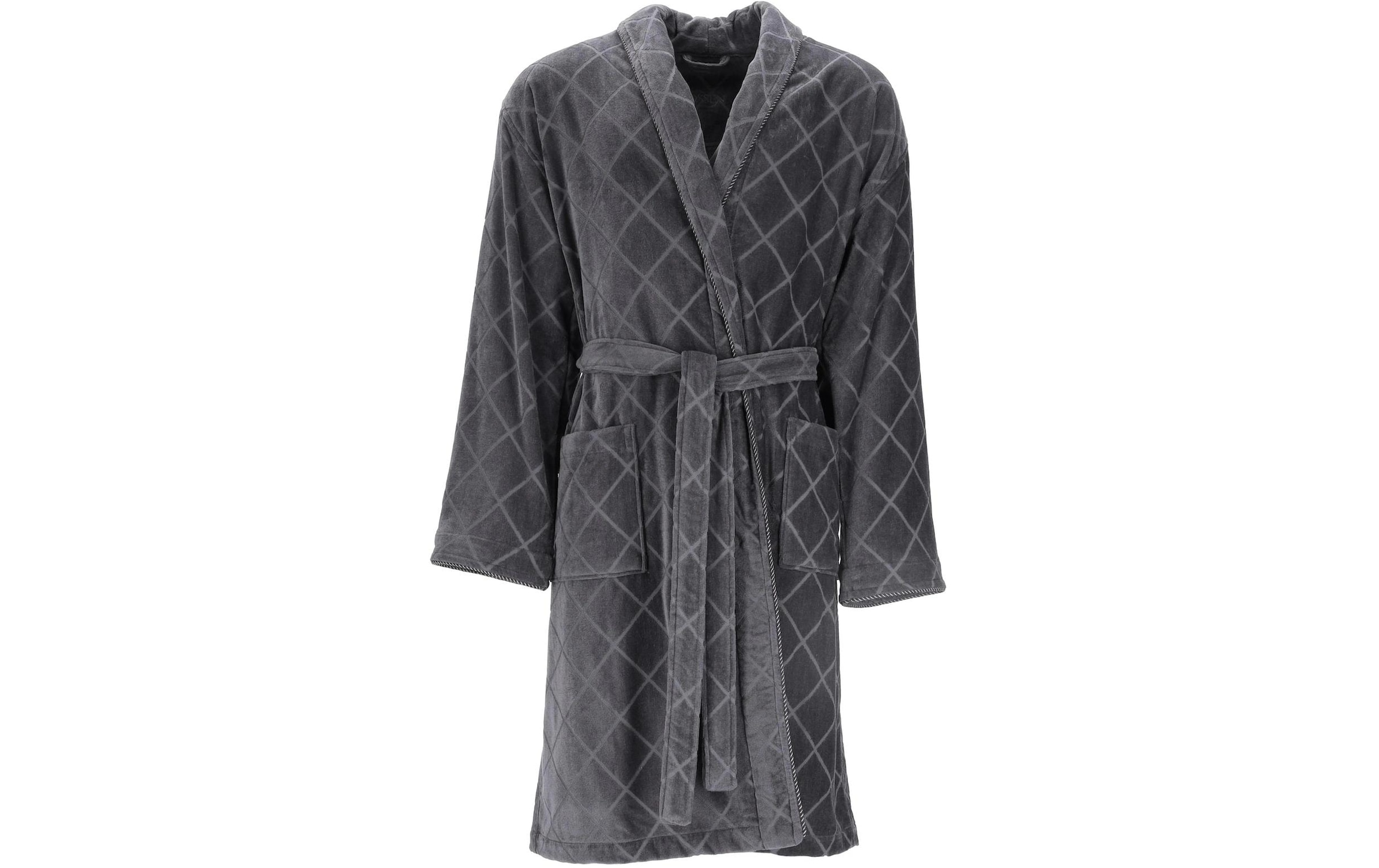 Vossen Peignoir de bain »Barron, ideal für Sauna & Spa, Hotelbademantel, Morgenmantel« 1 cuis avec col châle, motif losanges