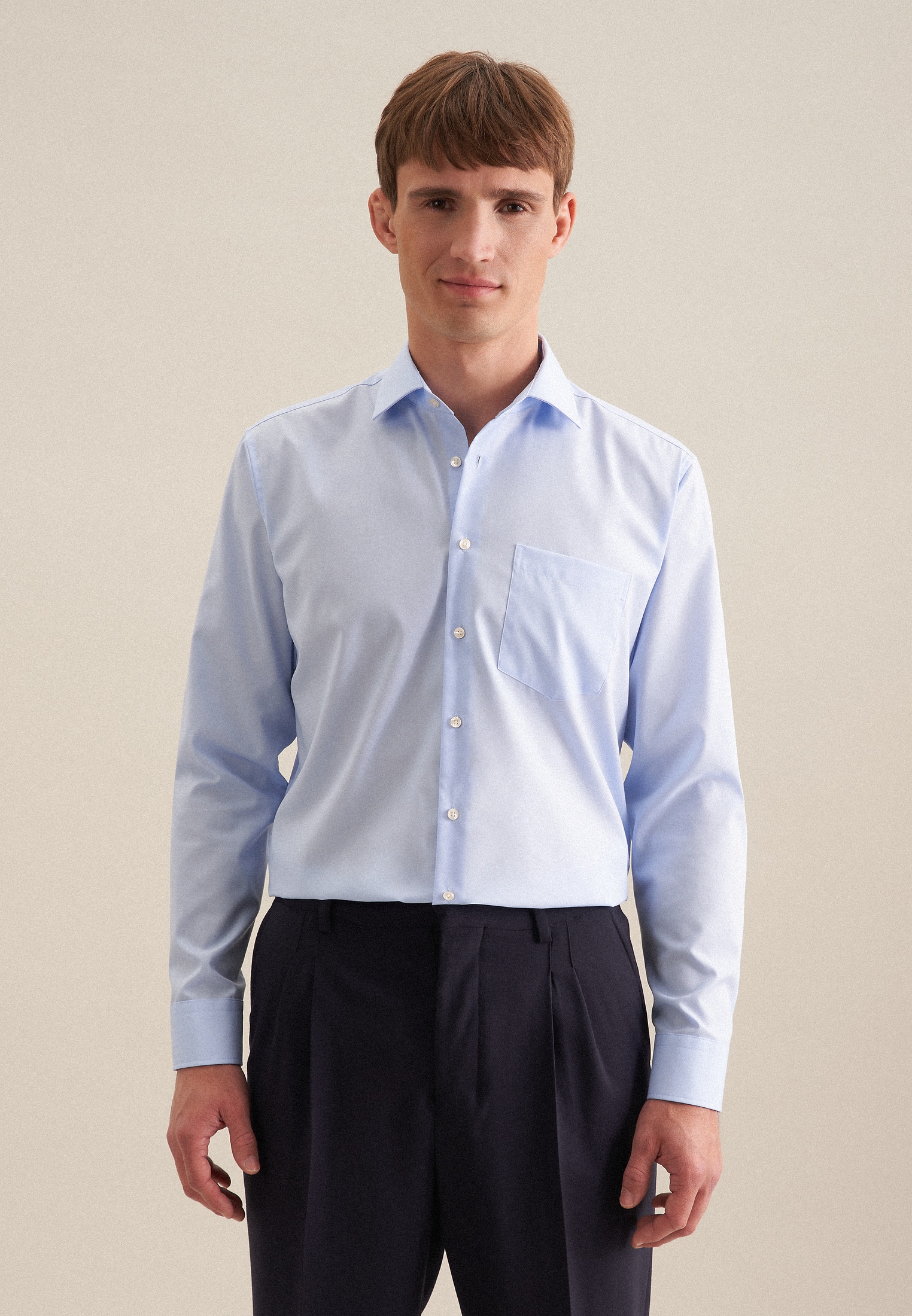 seidensticker Chemise d'affaires »Schwarze Rose« Col Kent uni Comfort 1/1