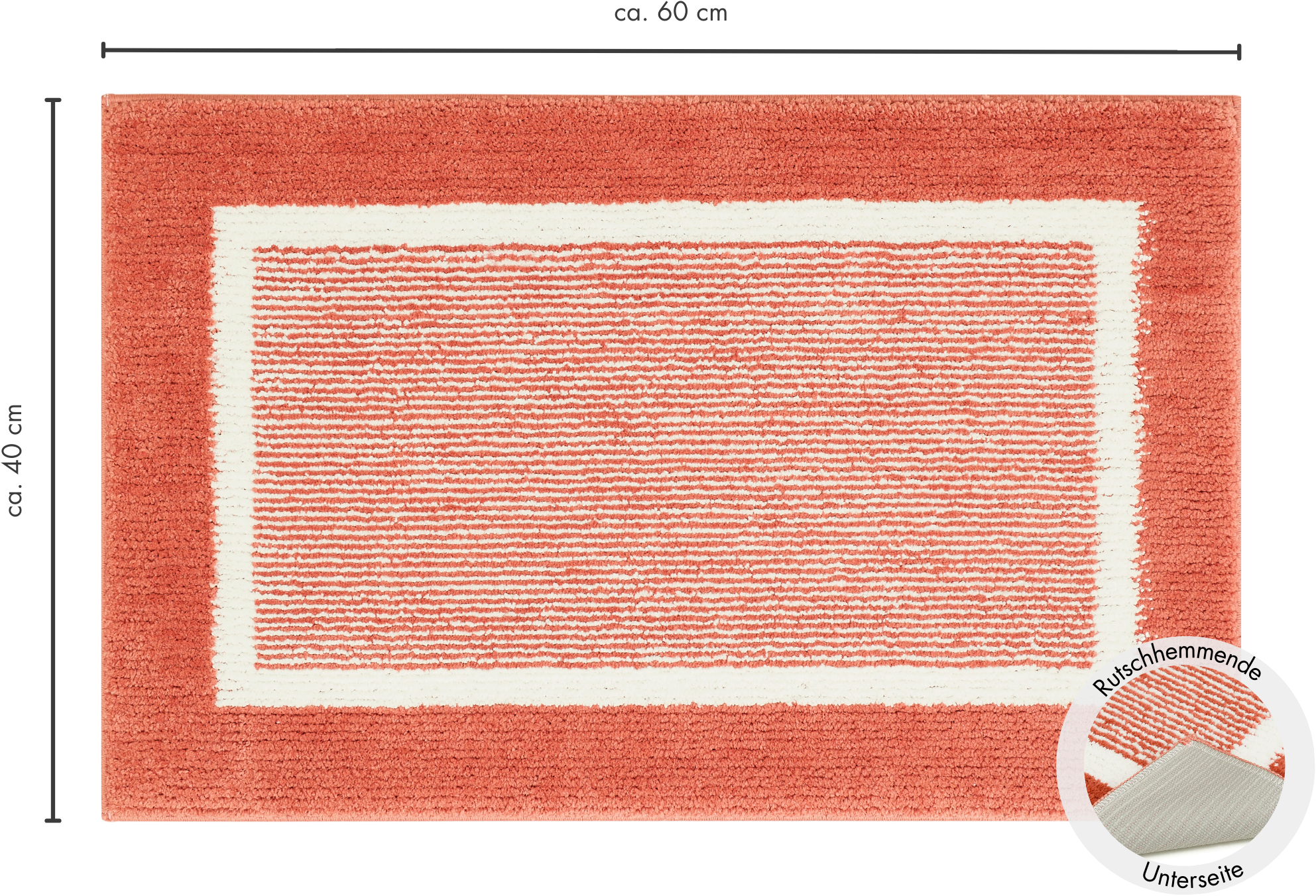 Andiamo Badematte »Maui« Höhe 15 mm rutschhemmend beschichtet fussbodenheizungsgeeignet gestreift, mit Bordüre, auch als 2er Set erhältlich