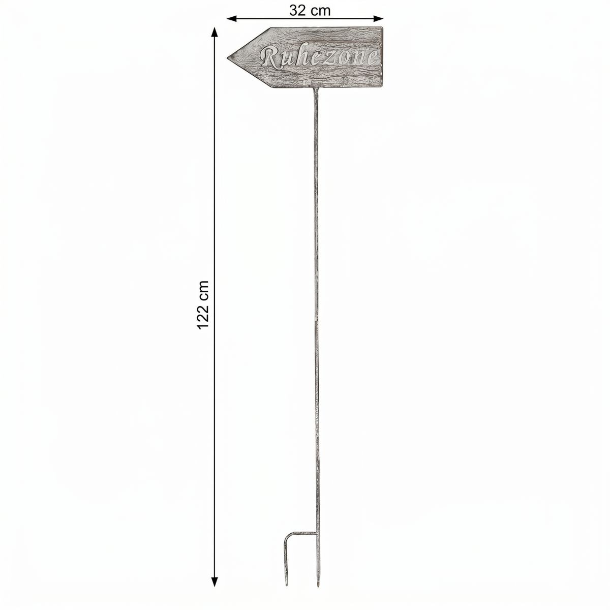 Ambiente Haus Fiches de jardin »Ruhezone (H) 122cm« en forme de flèche avec inscription zone de repos pour l'extérieur